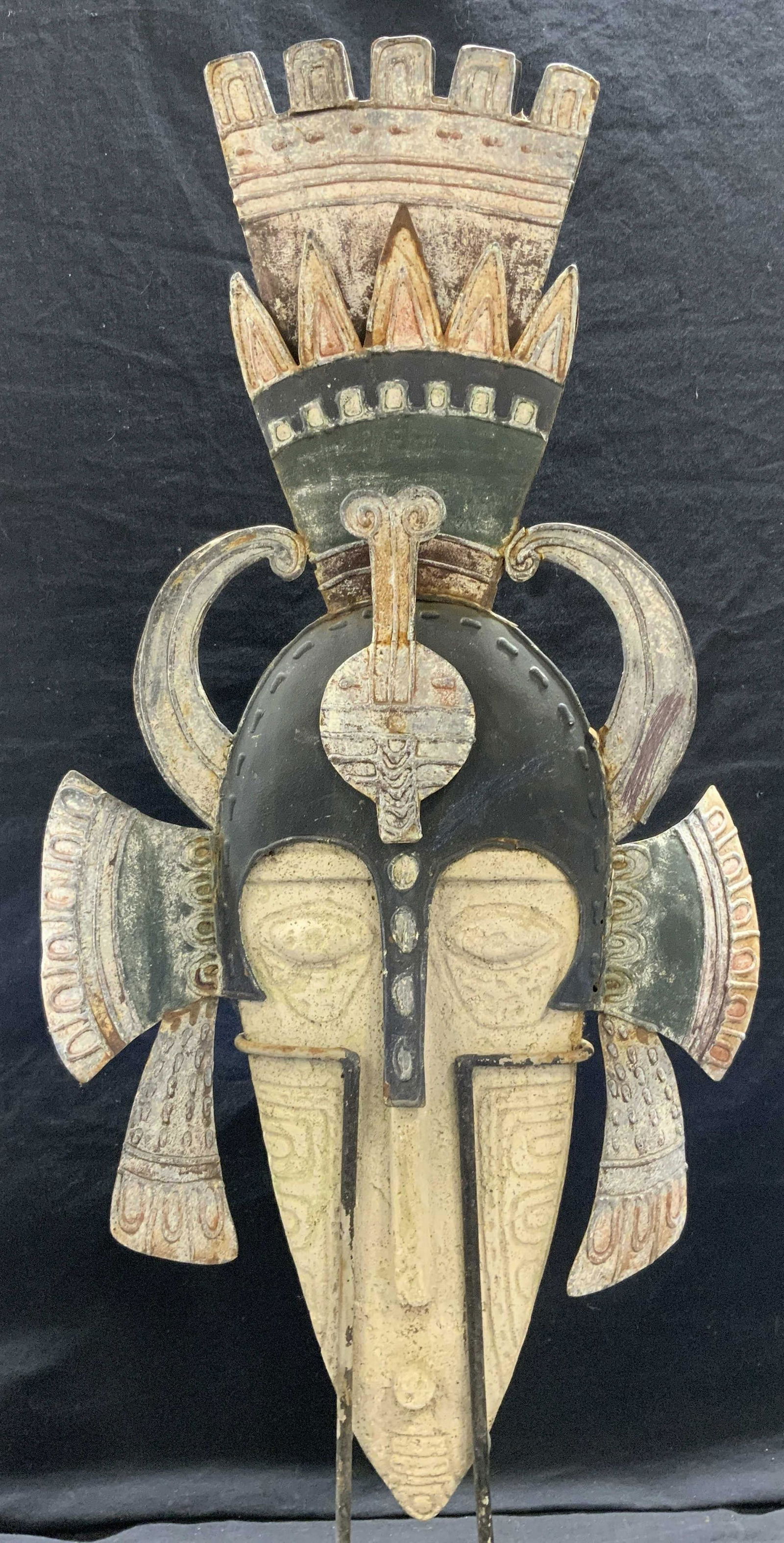 African Tribal Face Metal Sculpture (1 of 10)