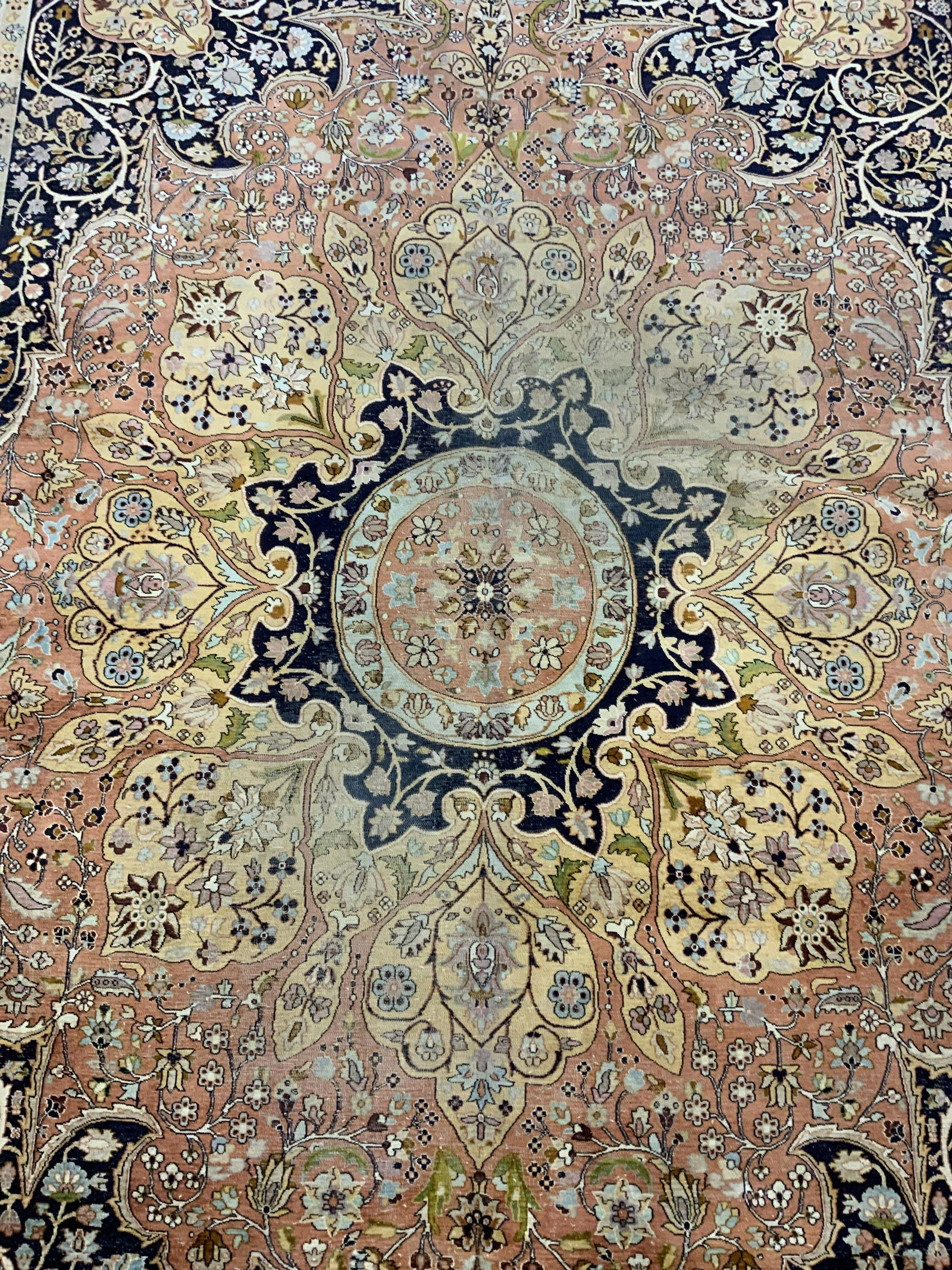 Fringed Oriental Silk Area Rug (1 of 10)