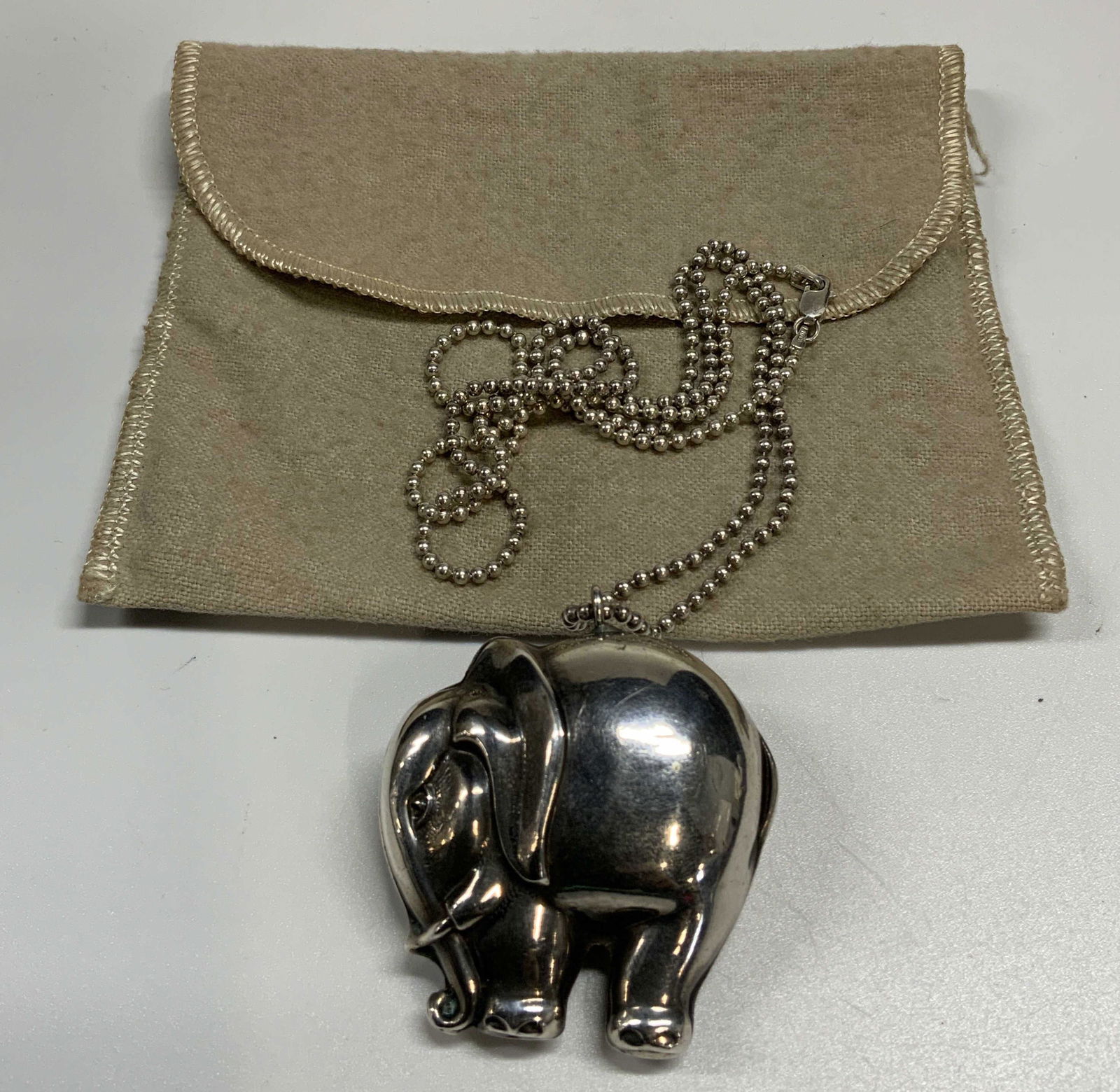 Sterling Silver Elephant Pendant Necklace (1 of 7)