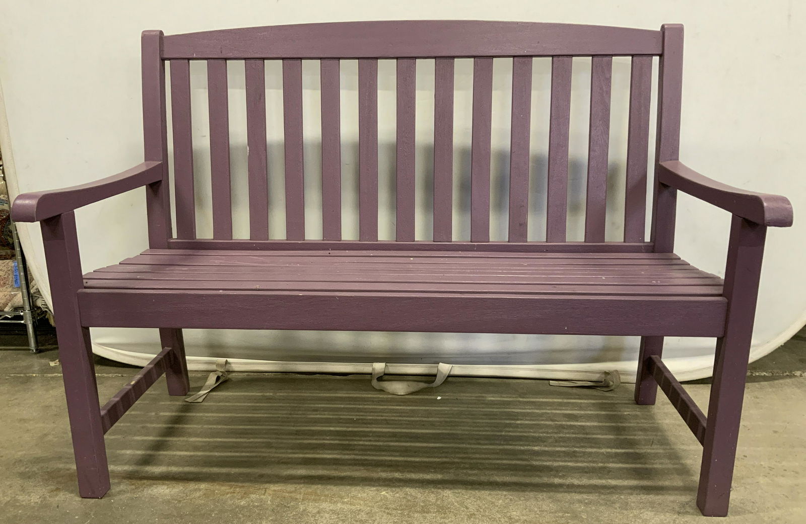 Hand Painted Slat Backed Bench (1 of 9)