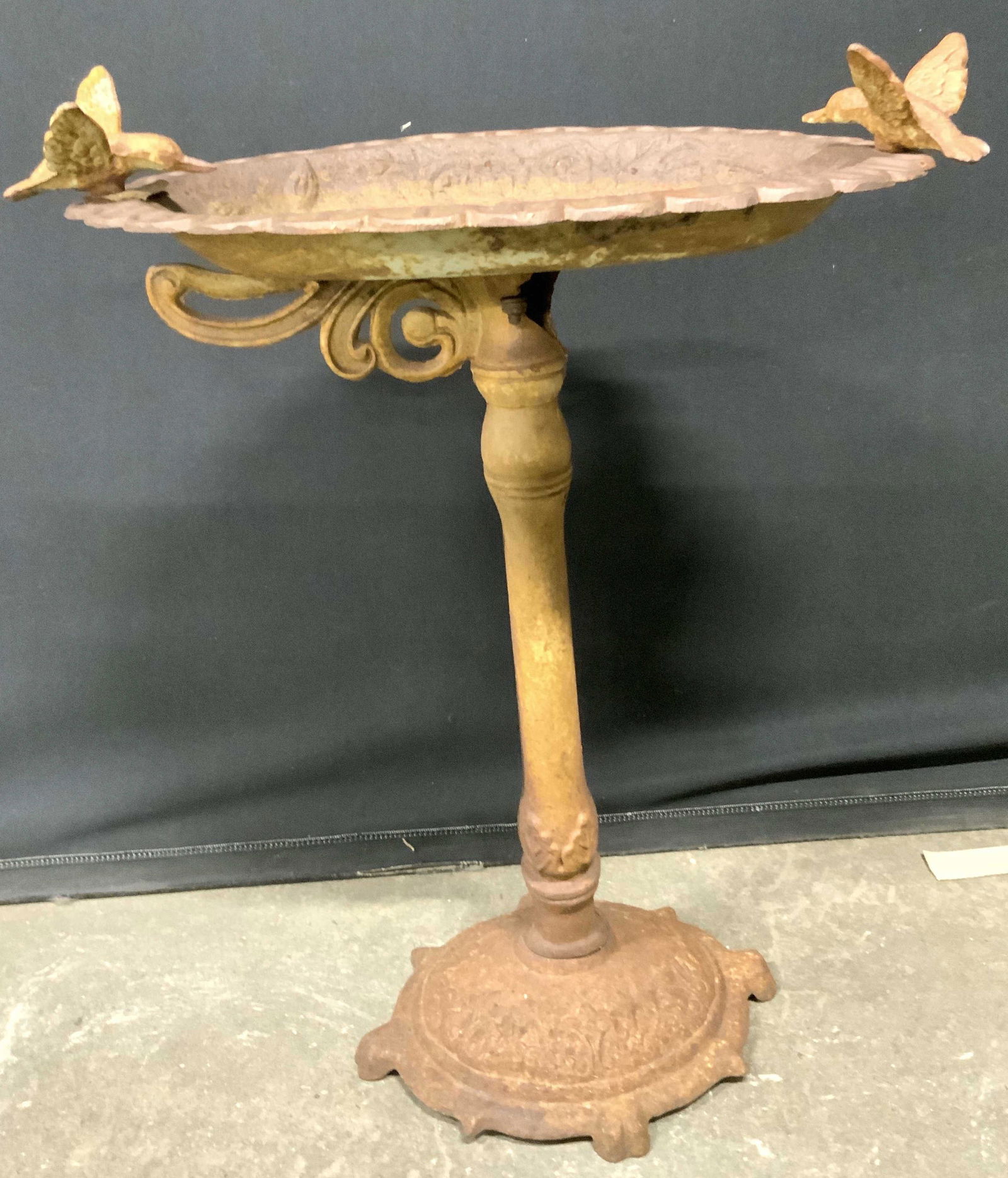 Antique Iron Pedestaled Bird Bath (1 of 10)