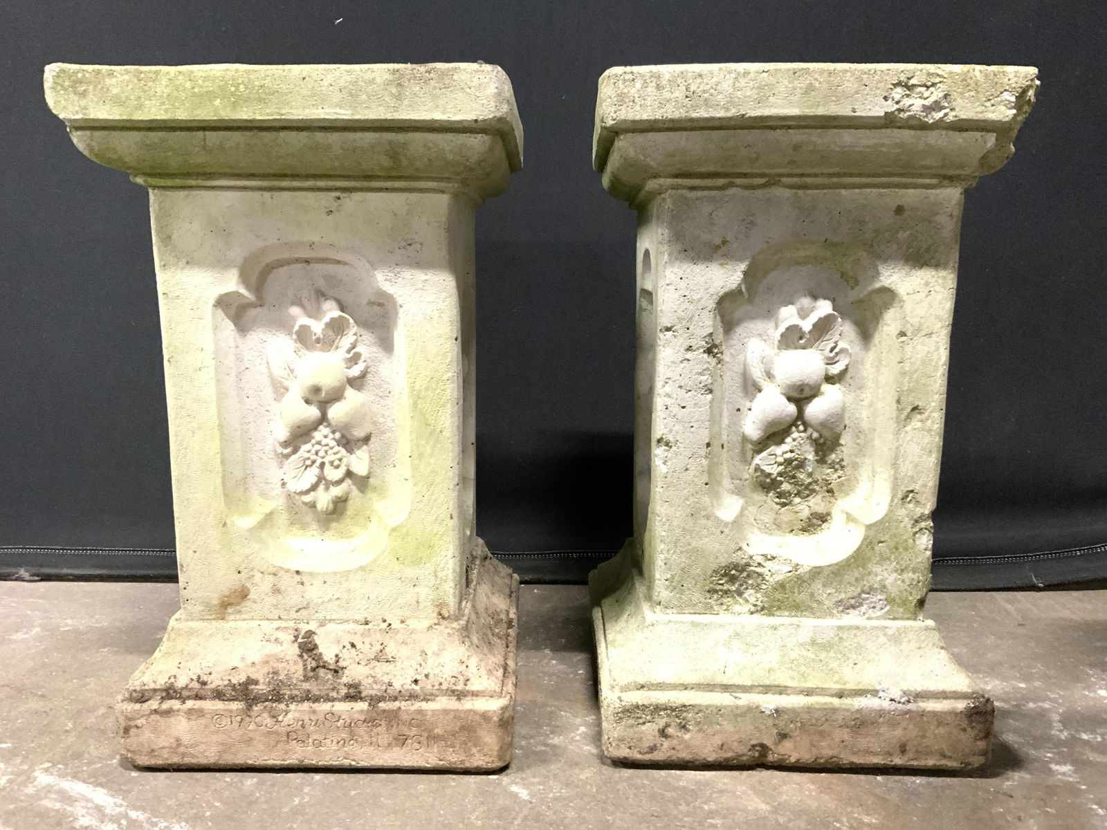 Pair HENRI STUDIO Cement Pedestals 14inH (1 of 10)
