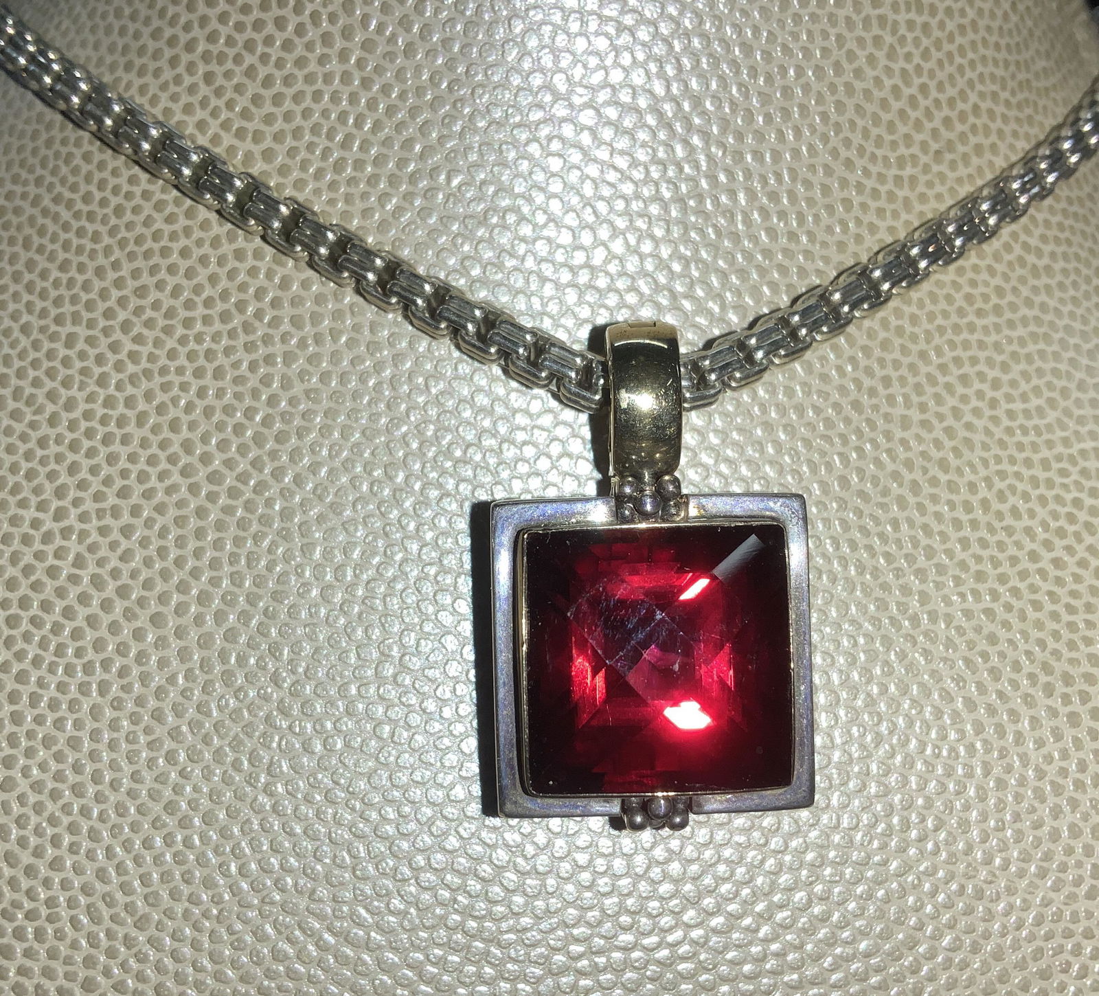 Michael DAWKINS Sterling & Red Spinel Necklace (1 of 6)