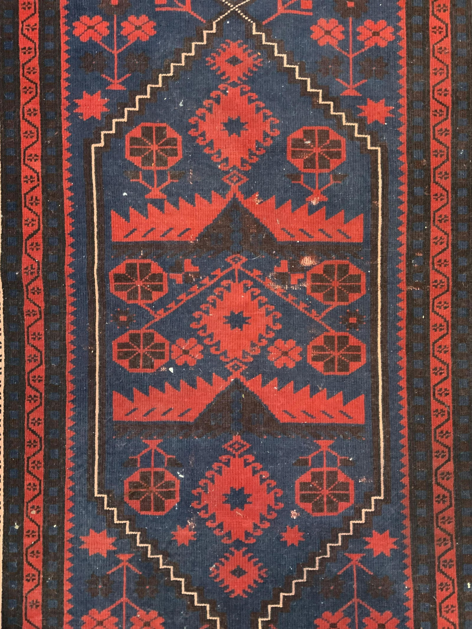 Vintage Handmade Fringed Tribal Wool Rug (1 of 10)