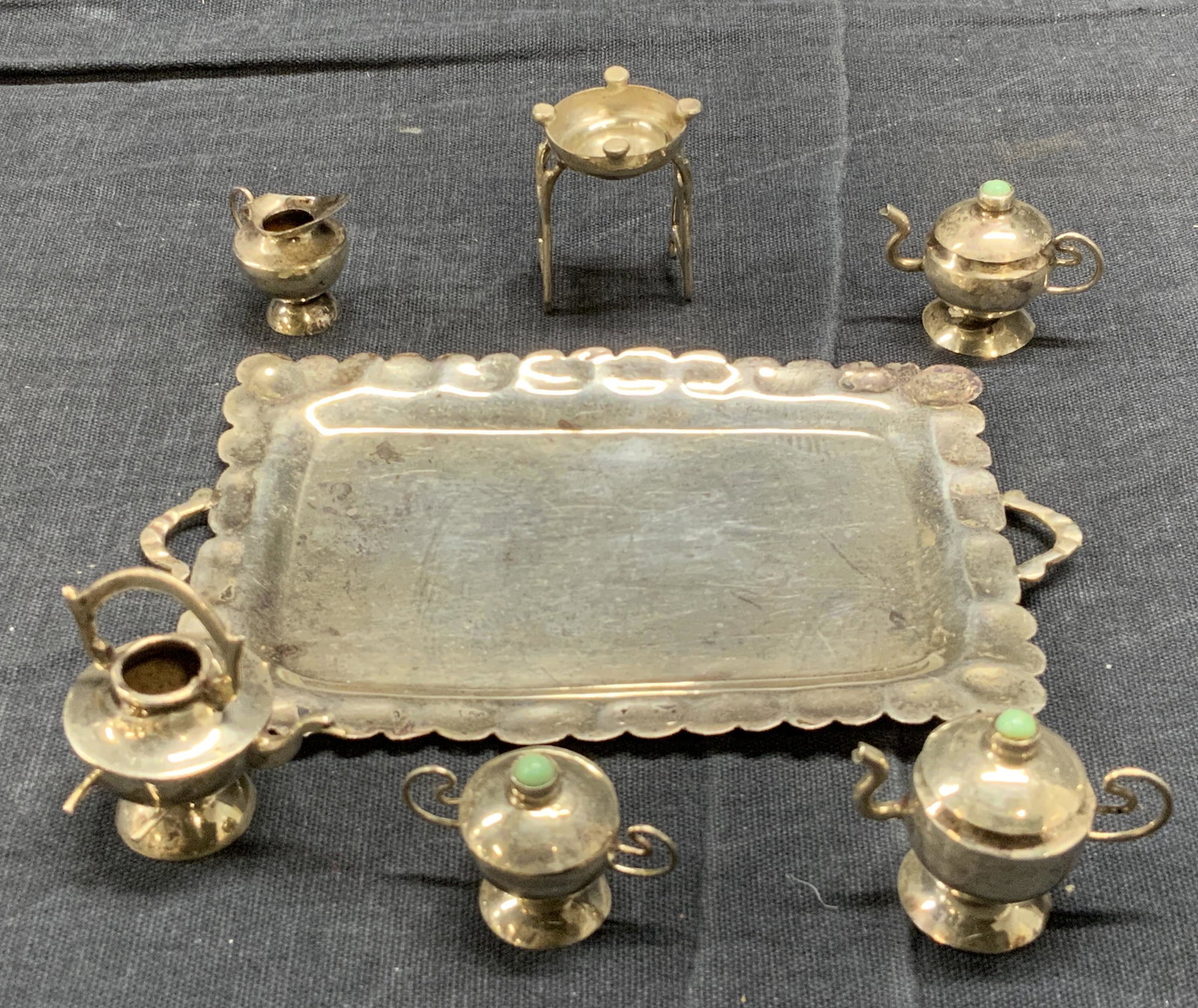 Miniature Sterling Silver Tea Set (1 of 6)