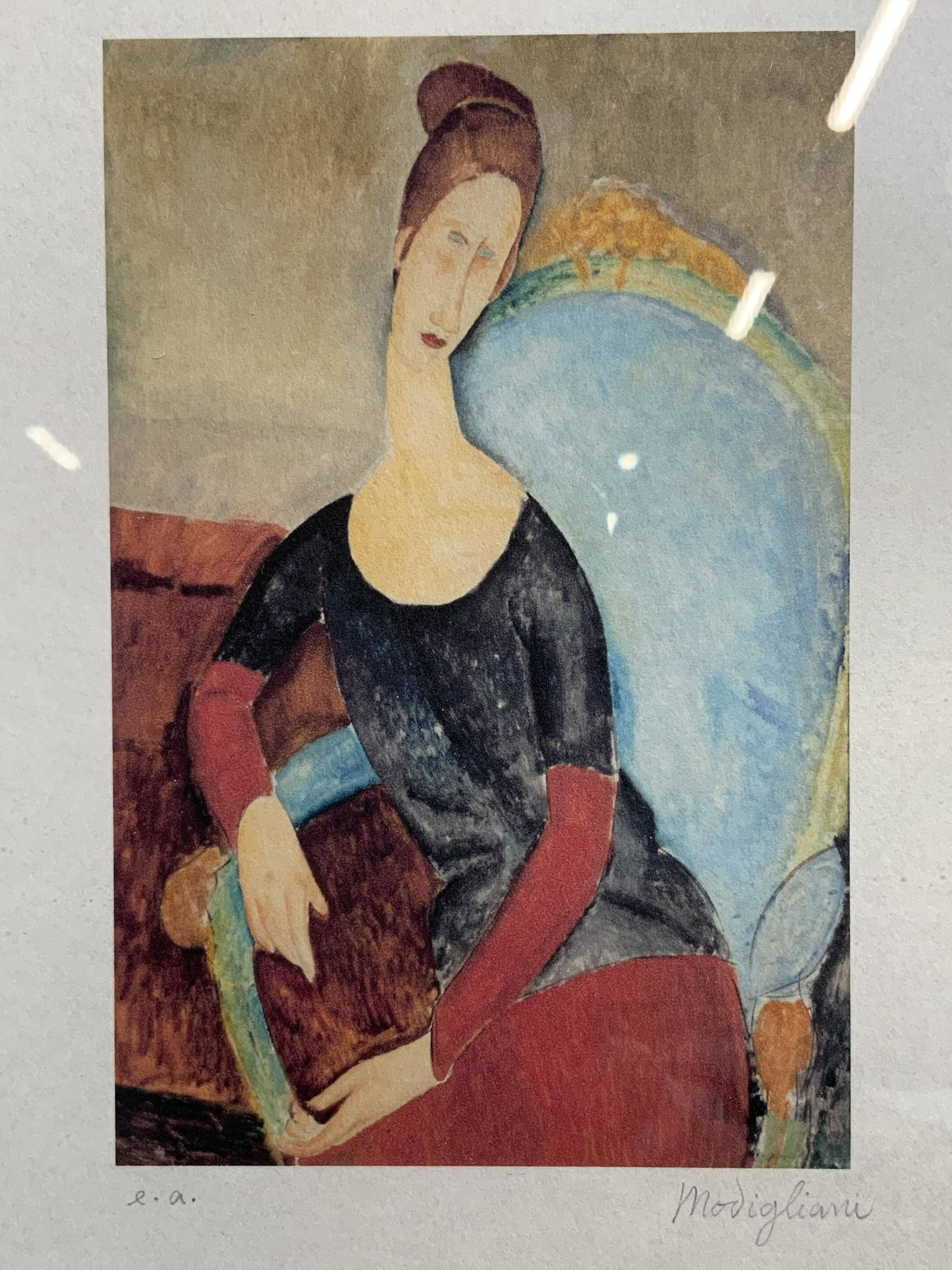 ATTR AMADEO MODIGLIANI Signed Litho of Young Woman (1 of 10)