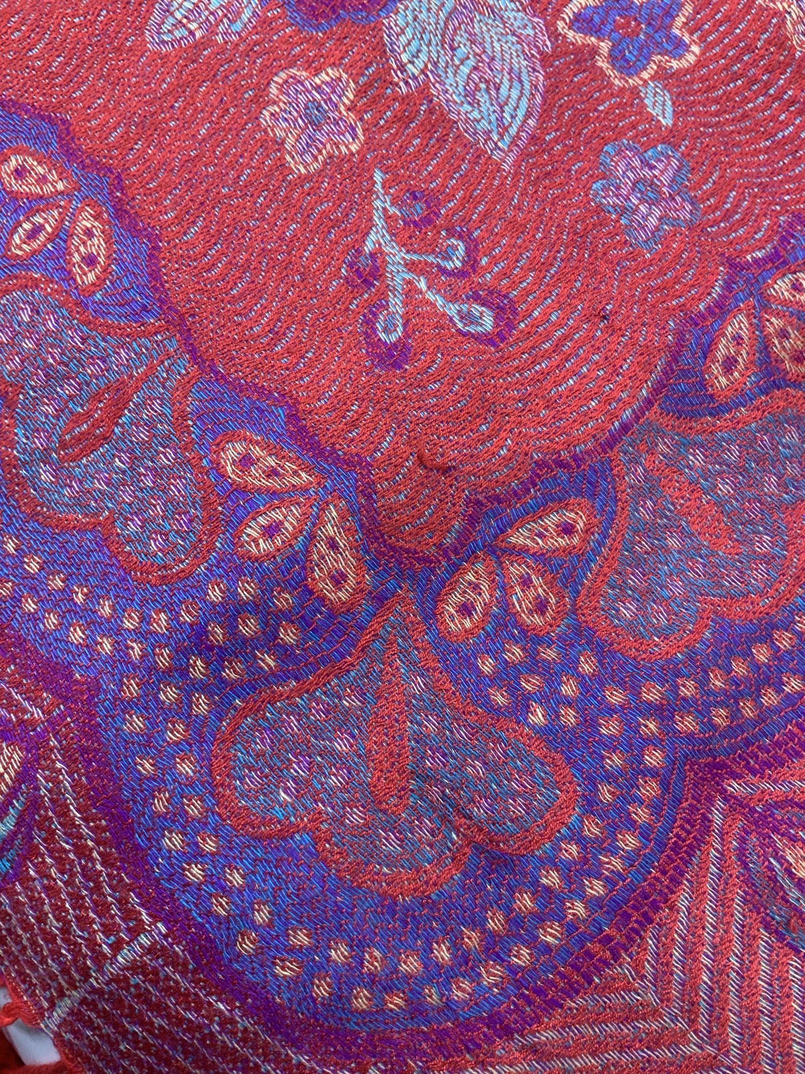 ASIAN PEACOCK PASHMINA WRAP 2 tassels (1 of 6)