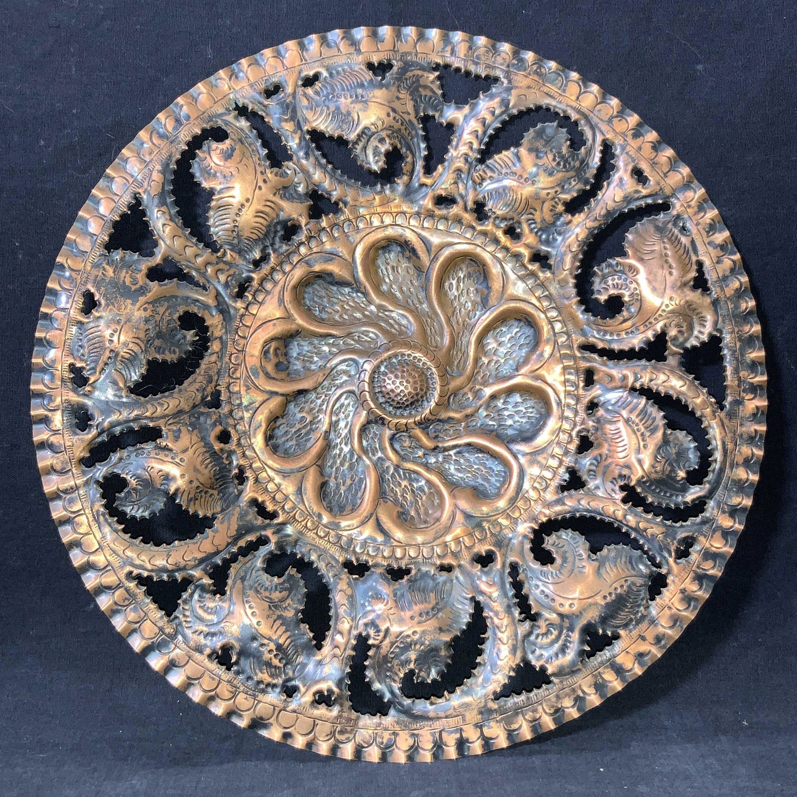 Vintage Copper Relief Wall Plate Accessory (1 of 6)