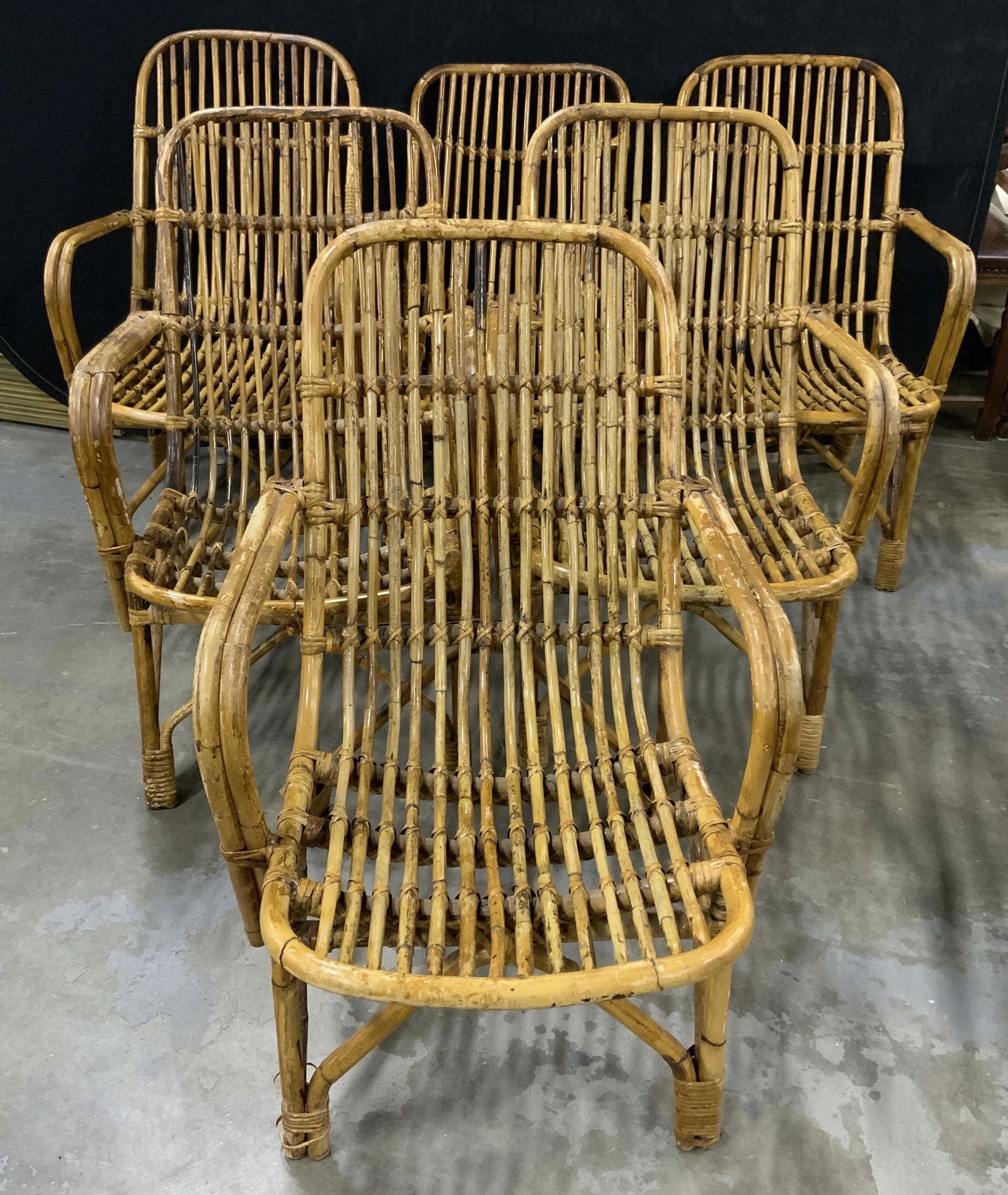 Group Lot 6 Bamboo Armchairs (1 of 9)