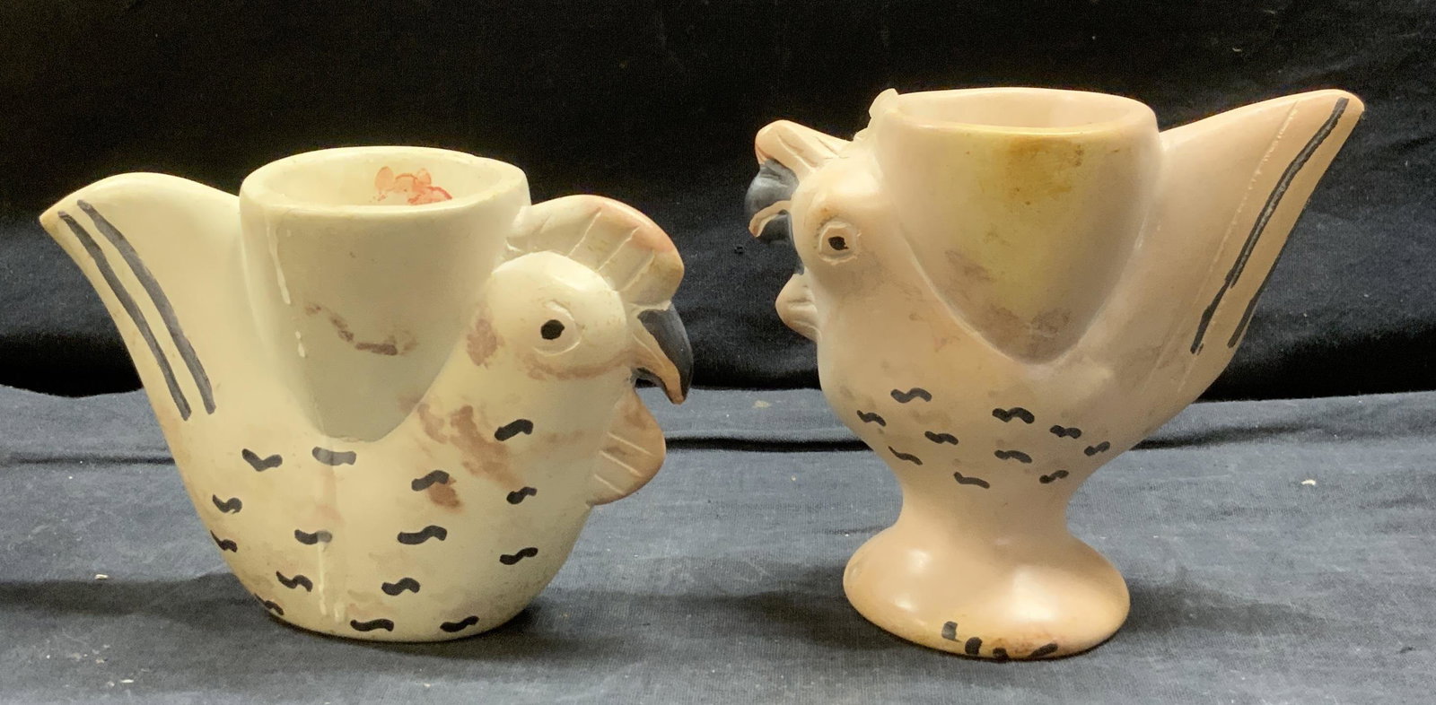 Pair Composite Chicken Motif Candle Holder, Kenya (1 of 6)