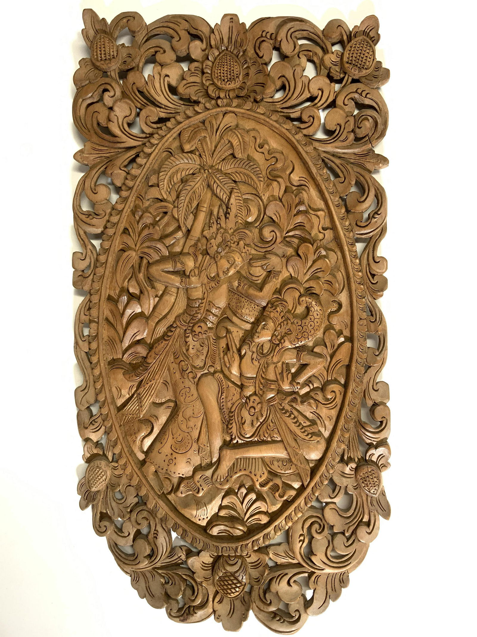 Vintage Carved Wooden Religious Wall Hanging (1 of 8)