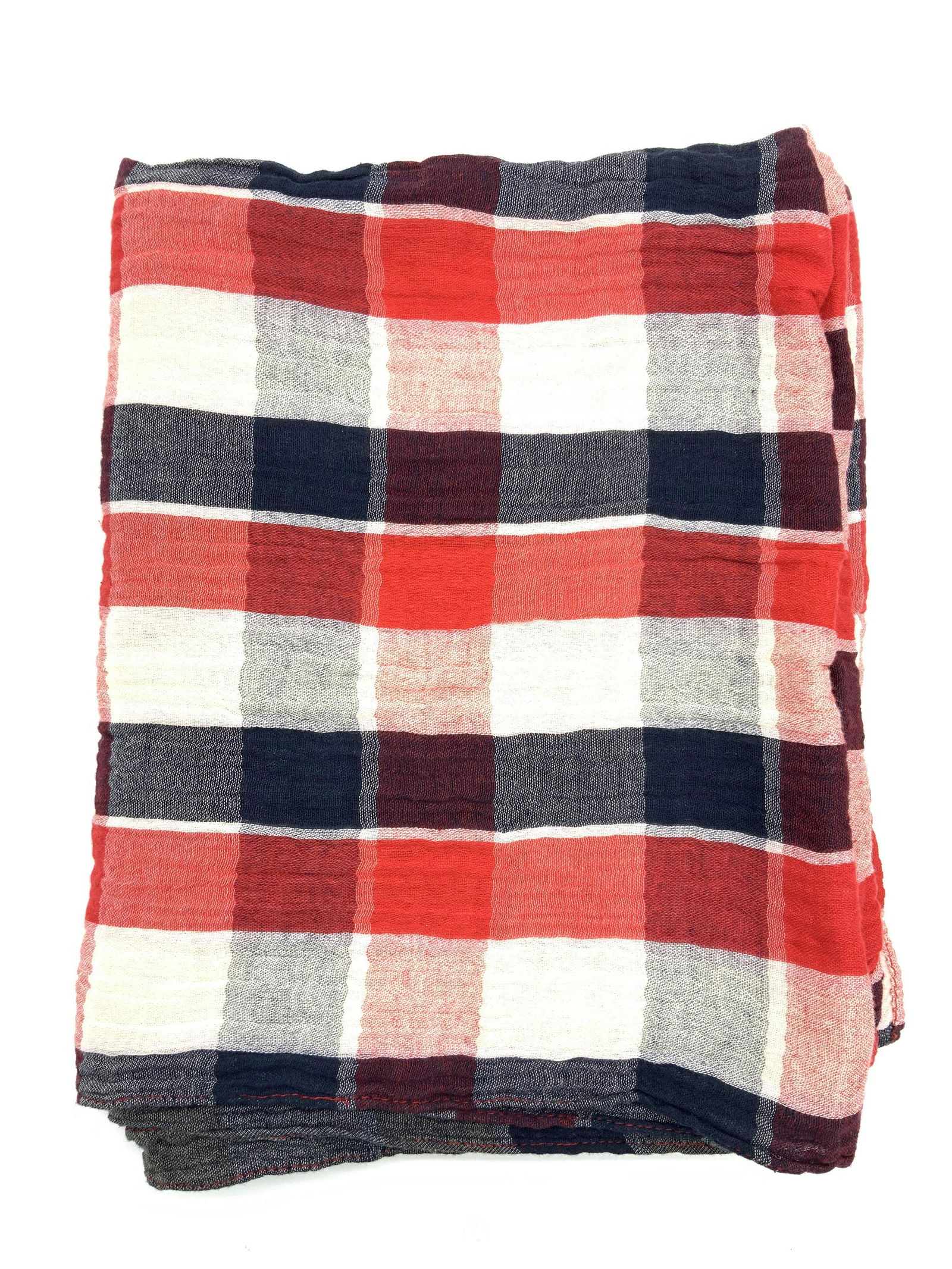 PAUL SMITH Red & Navy Cotton Scarf (1 of 9)