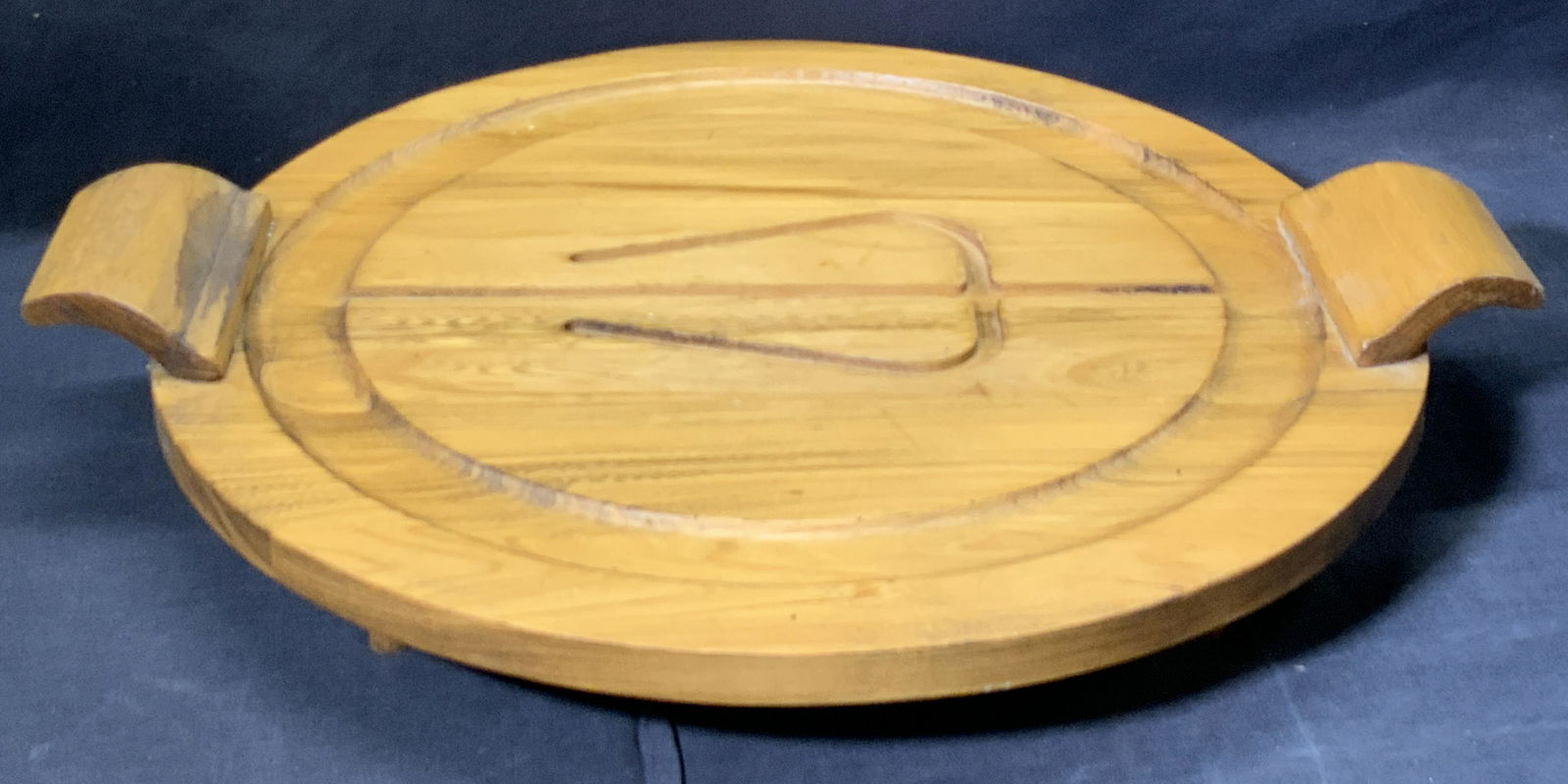 Vintage Footed Wooden Serving Platter / Tray (1 of 8)