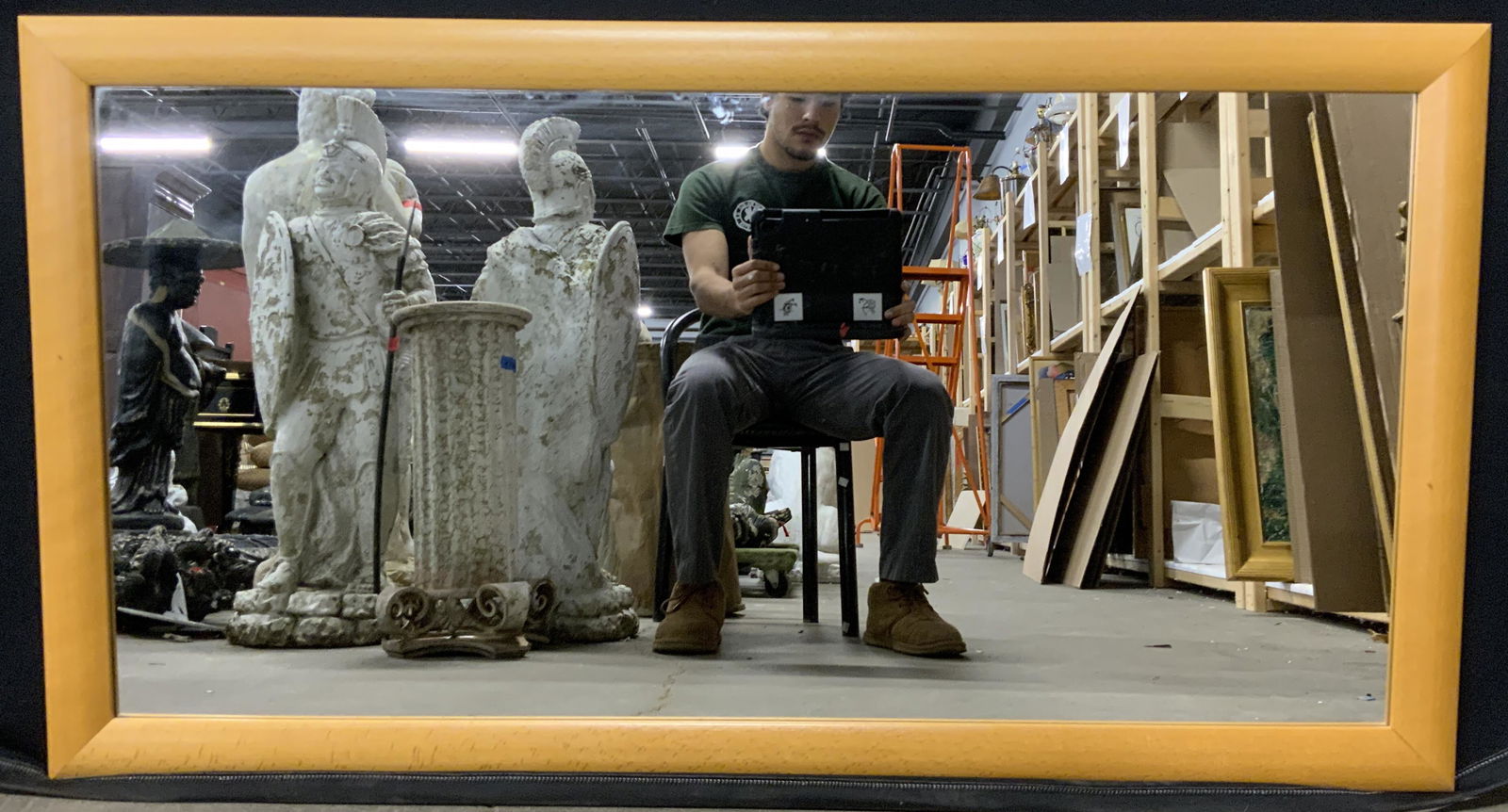 Large Maple Wood Wall Mirror (1 of 5)