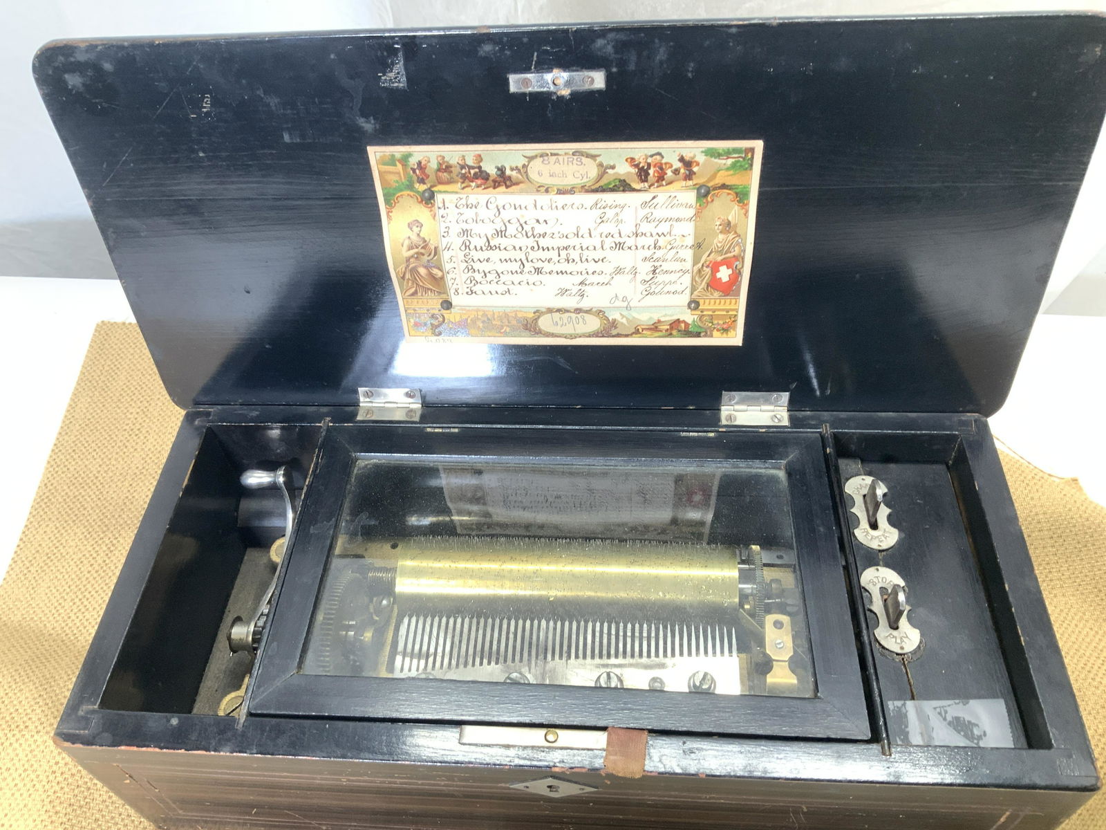 Antique Cylinder Music Box , Switzerland (1 of 12)