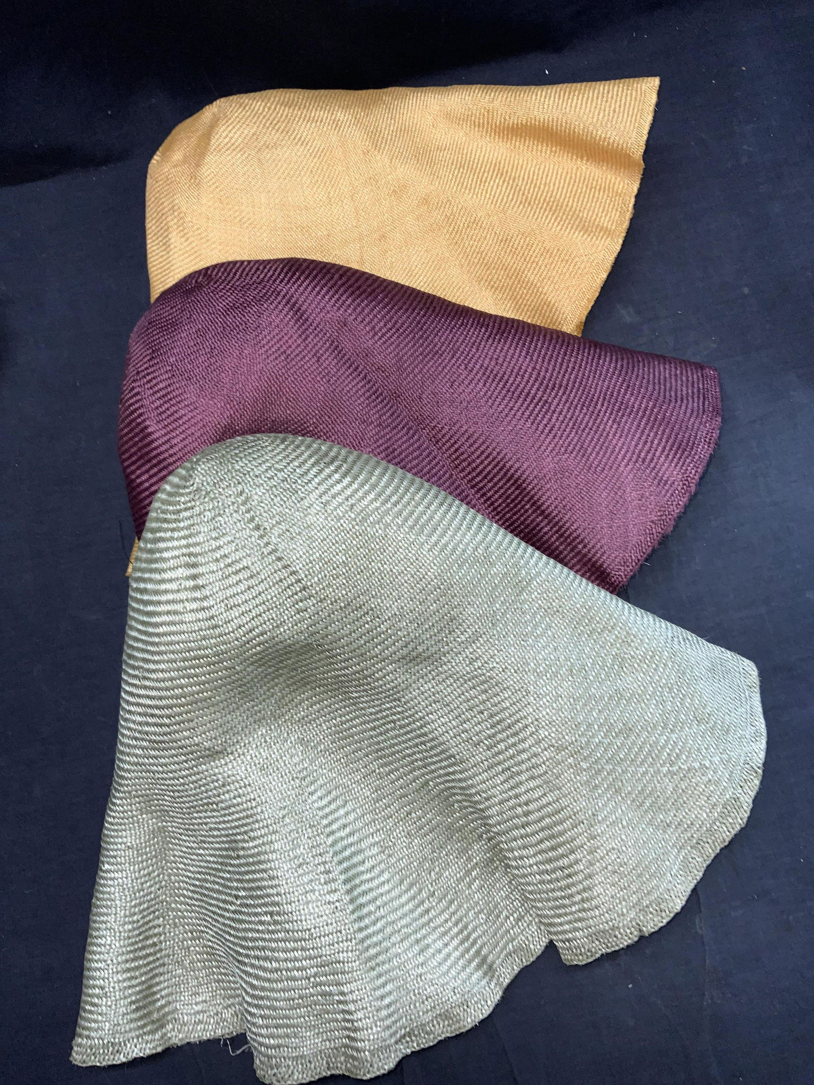 3 Woven Extended Brim Dyed Straw Hats (1 of 6)