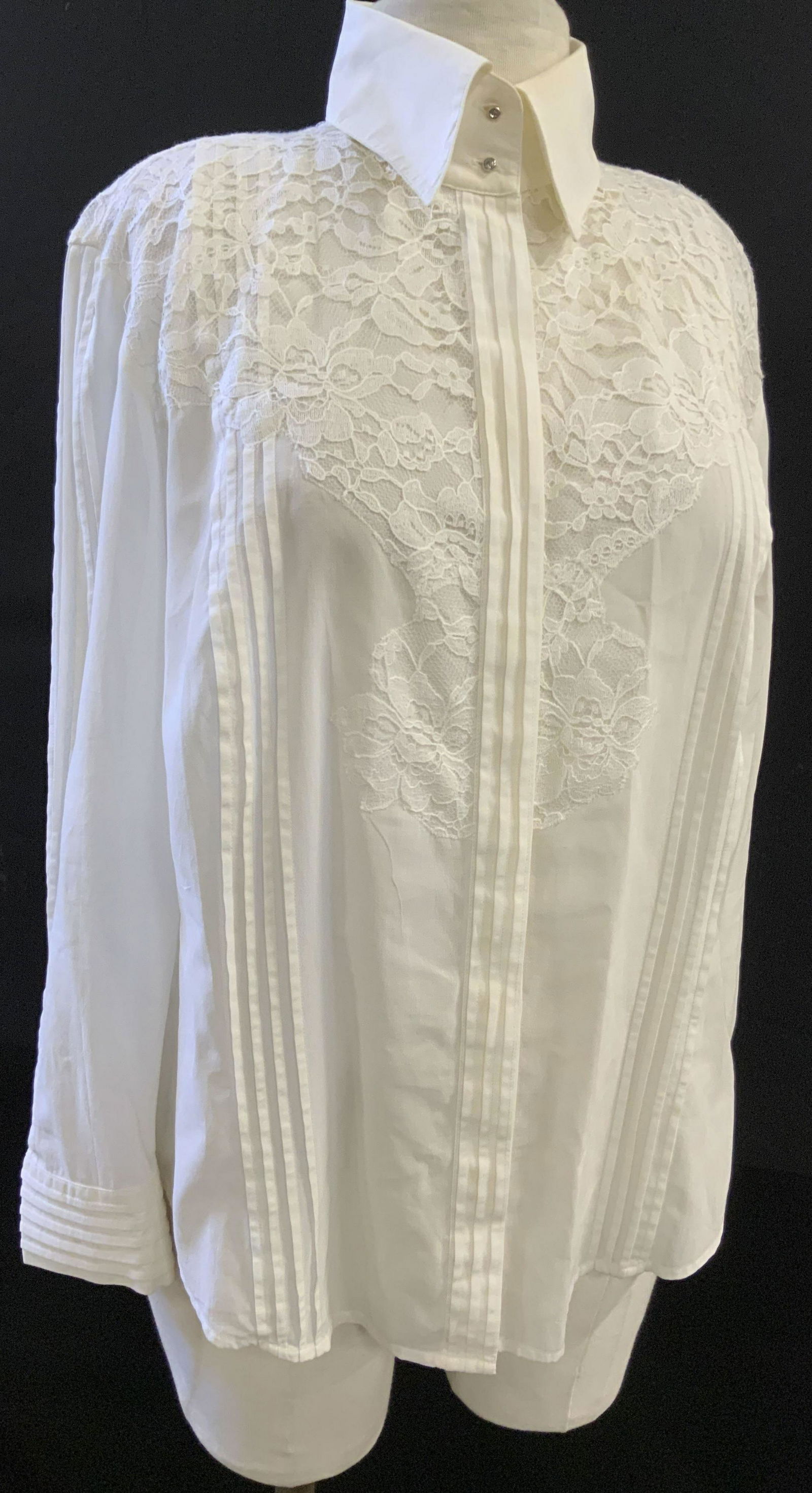 ESCADA Vintage Button Up Lace Detail Blouse (1 of 11)