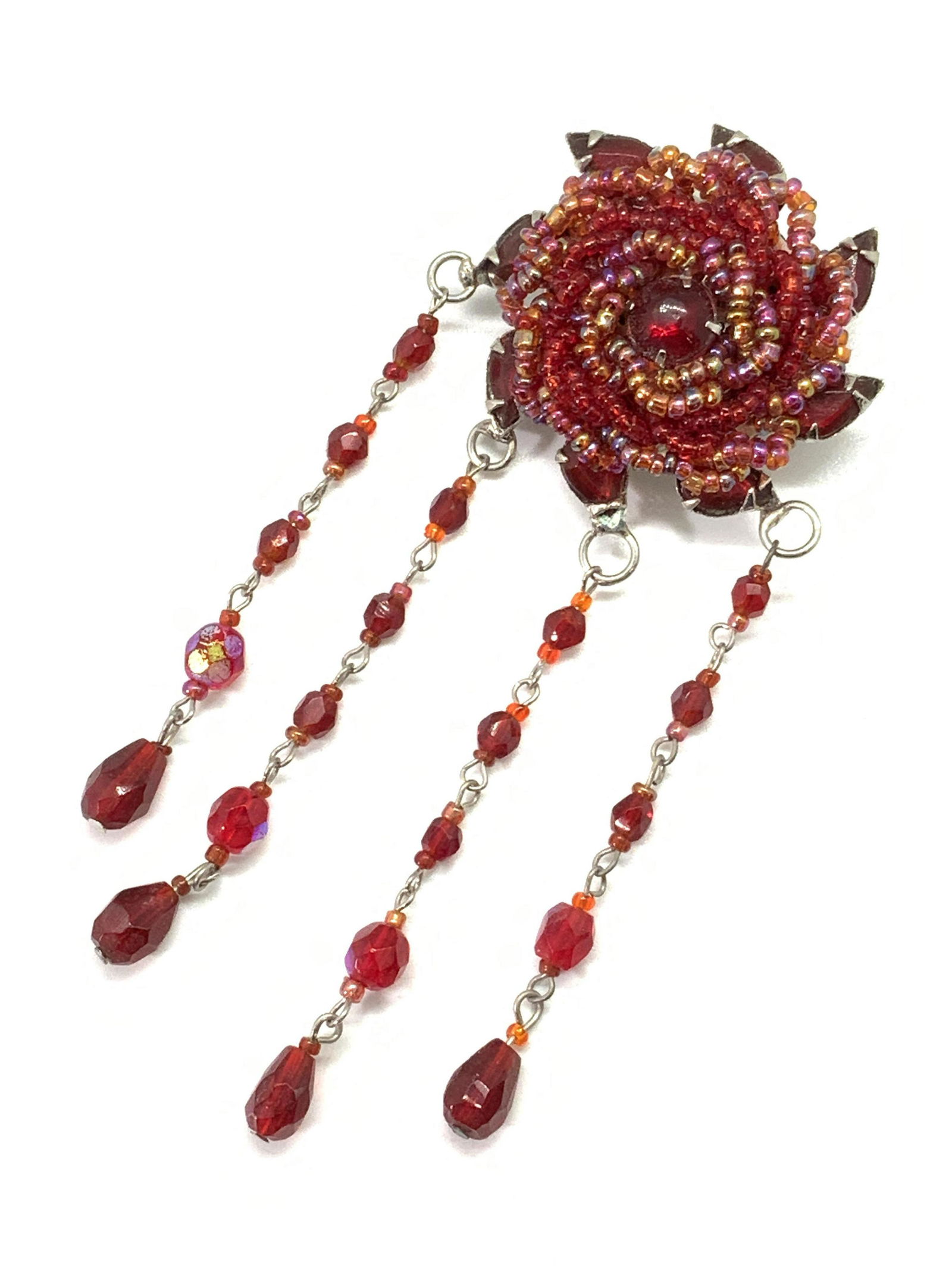 Red Beaded Statement Sun Pin (1 of 6)
