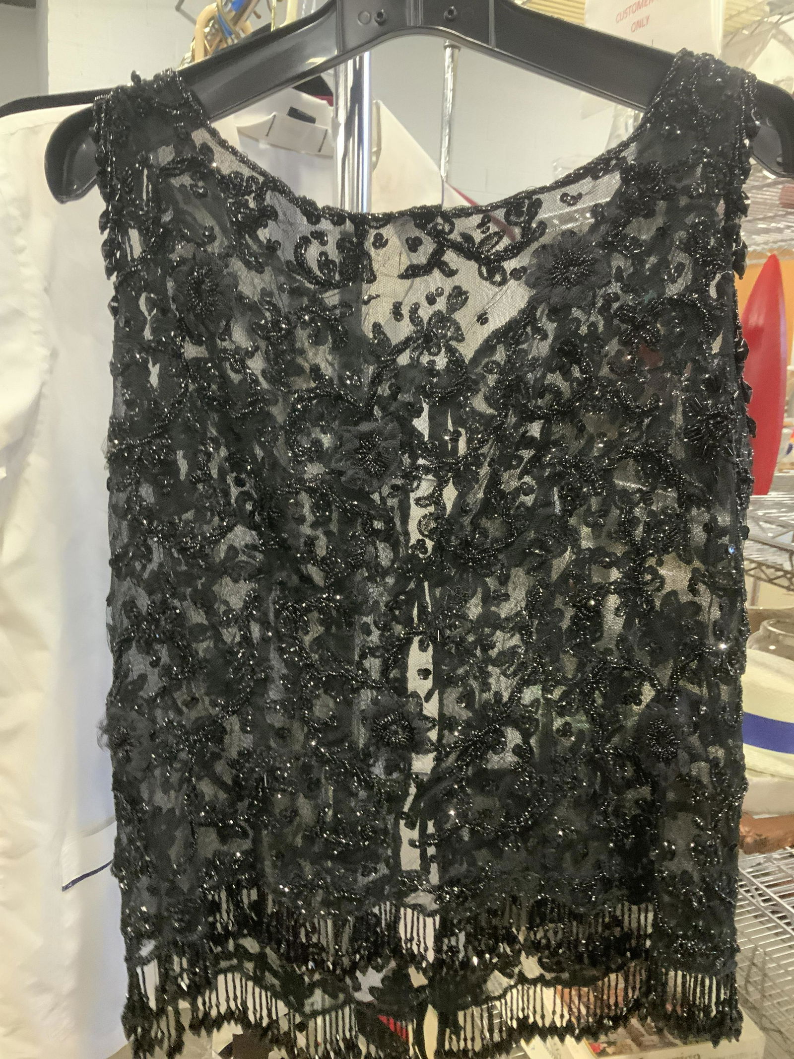 Heavily Beaded Sheer Evening Wear Top (1 of 7)