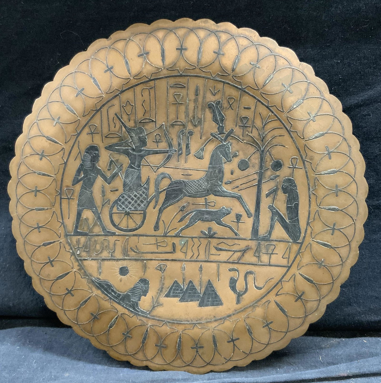 Ancient Egypt Style Hieroglyphs Copper Plate (1 of 6)