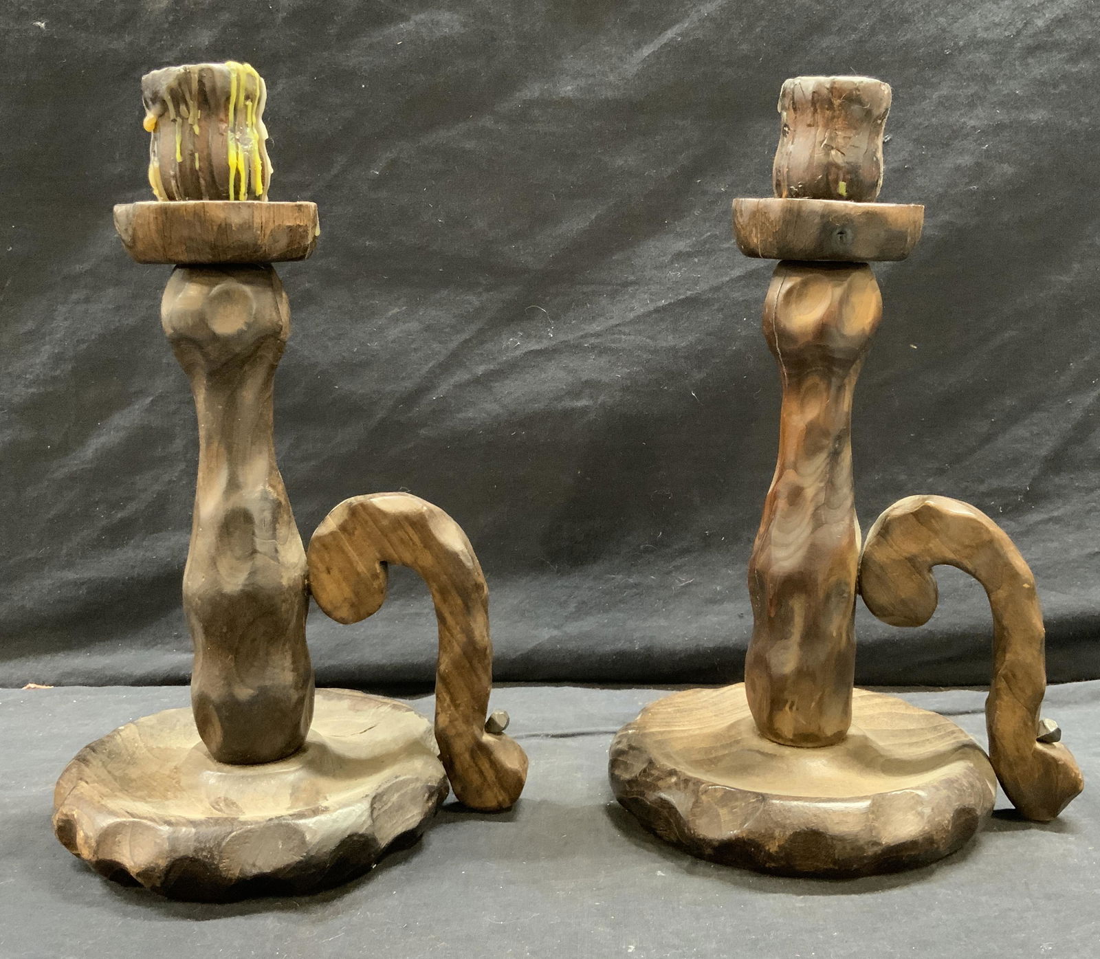Antique Rustic Wood Candle Stands (1 of 5)