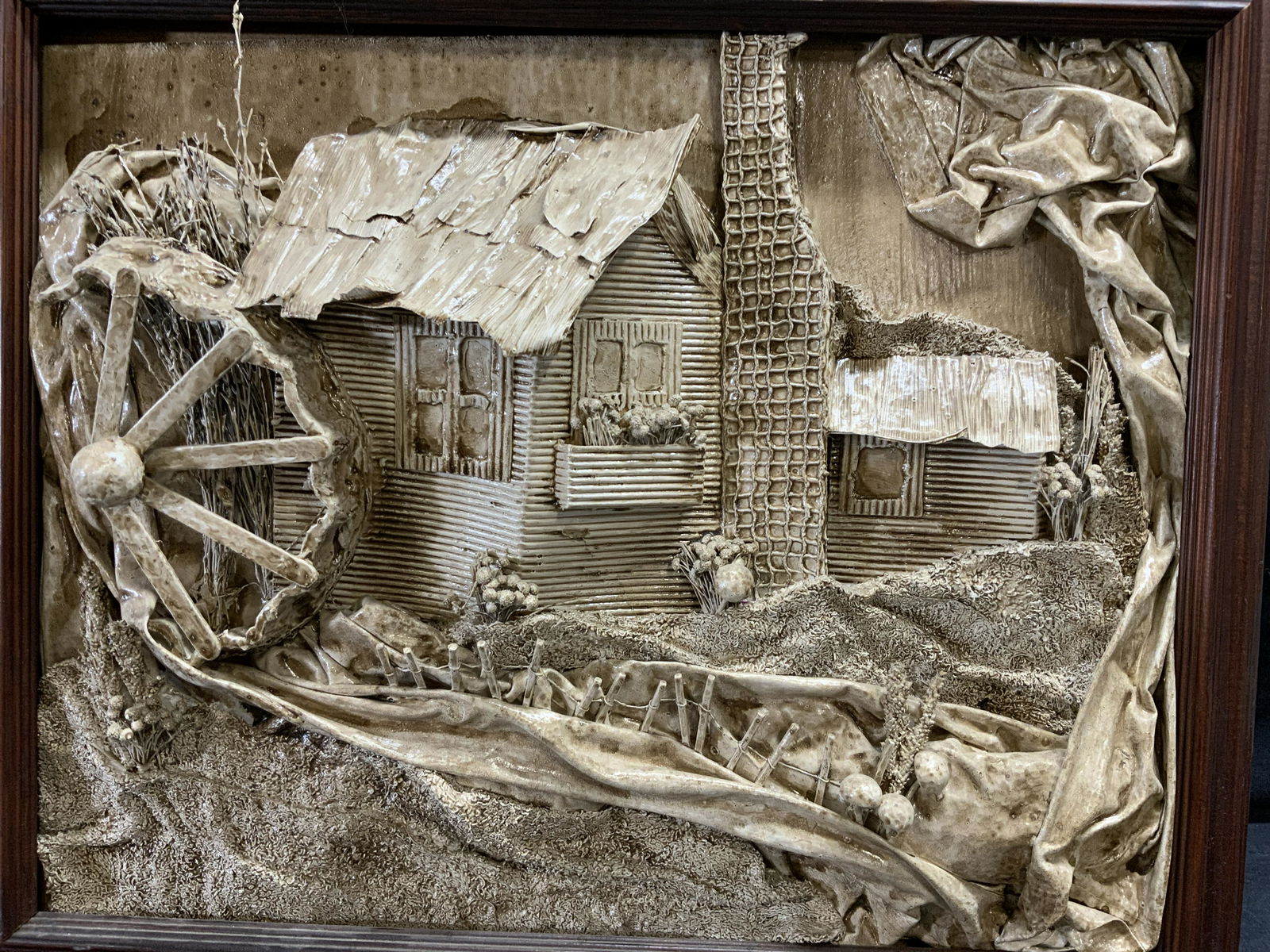 Framed Plaster Artwork of Cottage (1 of 9)