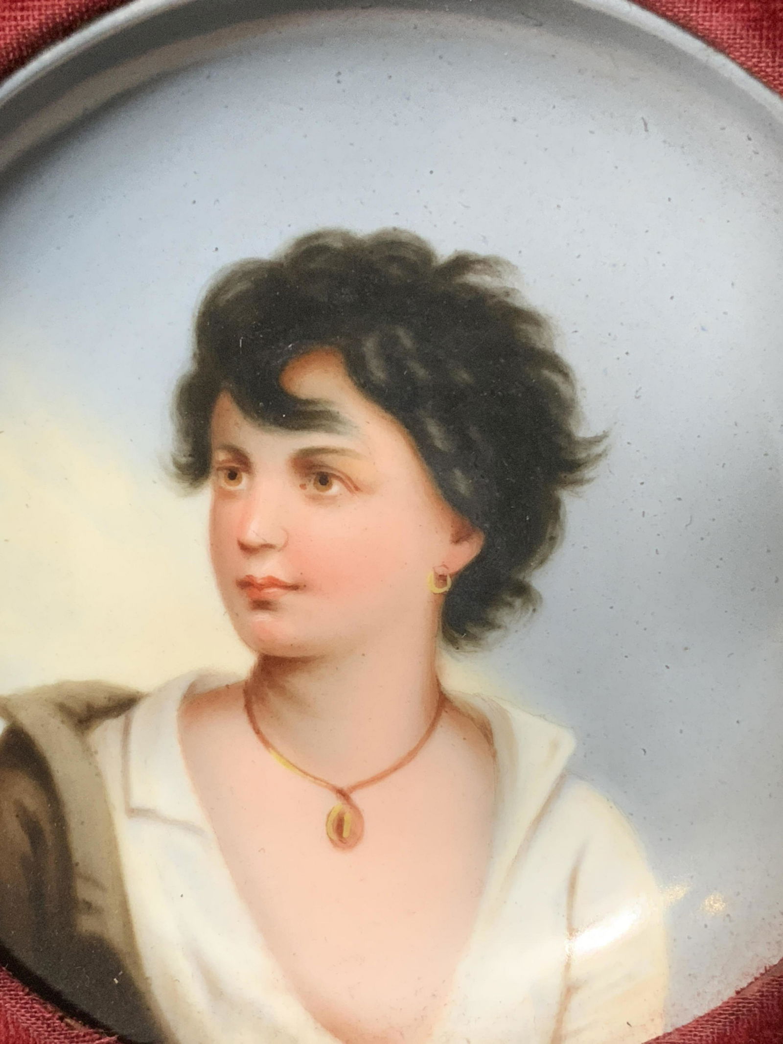 Framed Hand Painted Portrait on Ceramic Plaque (1 of 7)