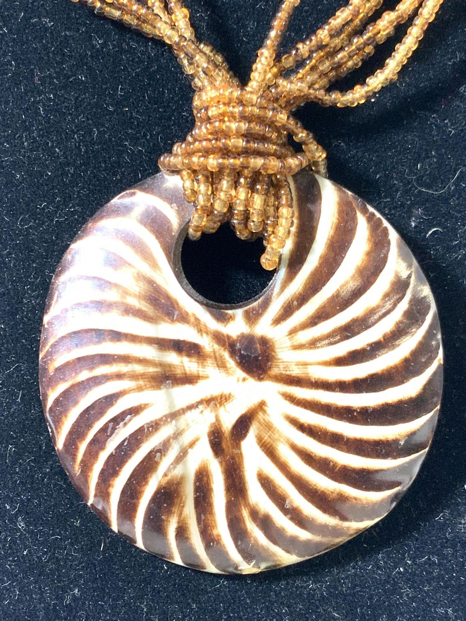 Vintage Sea Shell & Seed Bead Necklace W Bag (1 of 8)