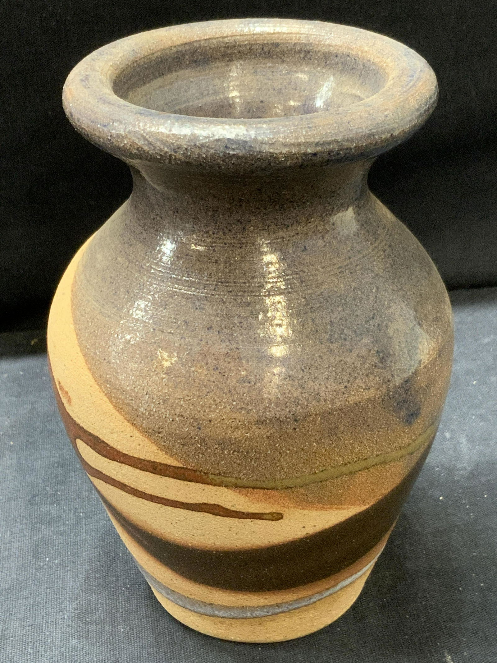 Hand Painted Glazed Stoneware Vessel, DR (1 of 5)