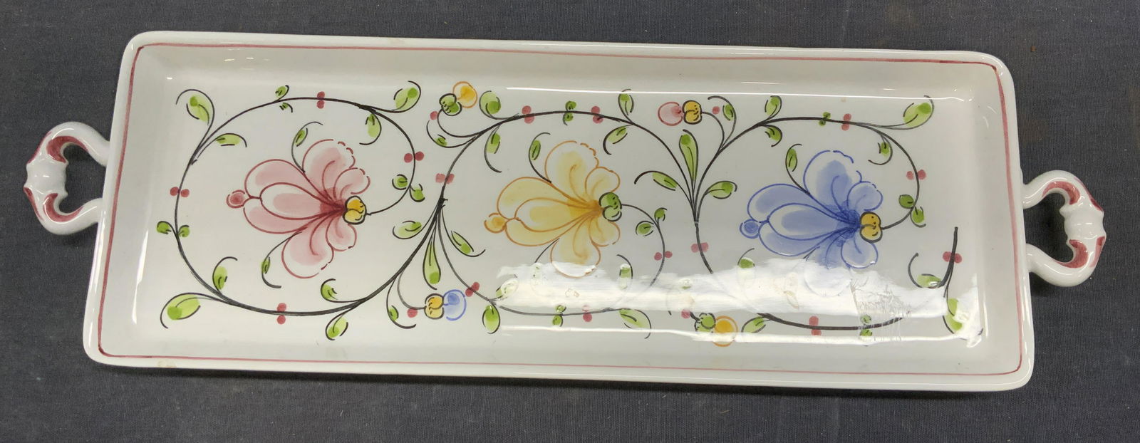 ANFORA-AGUEDA Hand Painted Ceramic Tray Floral (1 of 5)