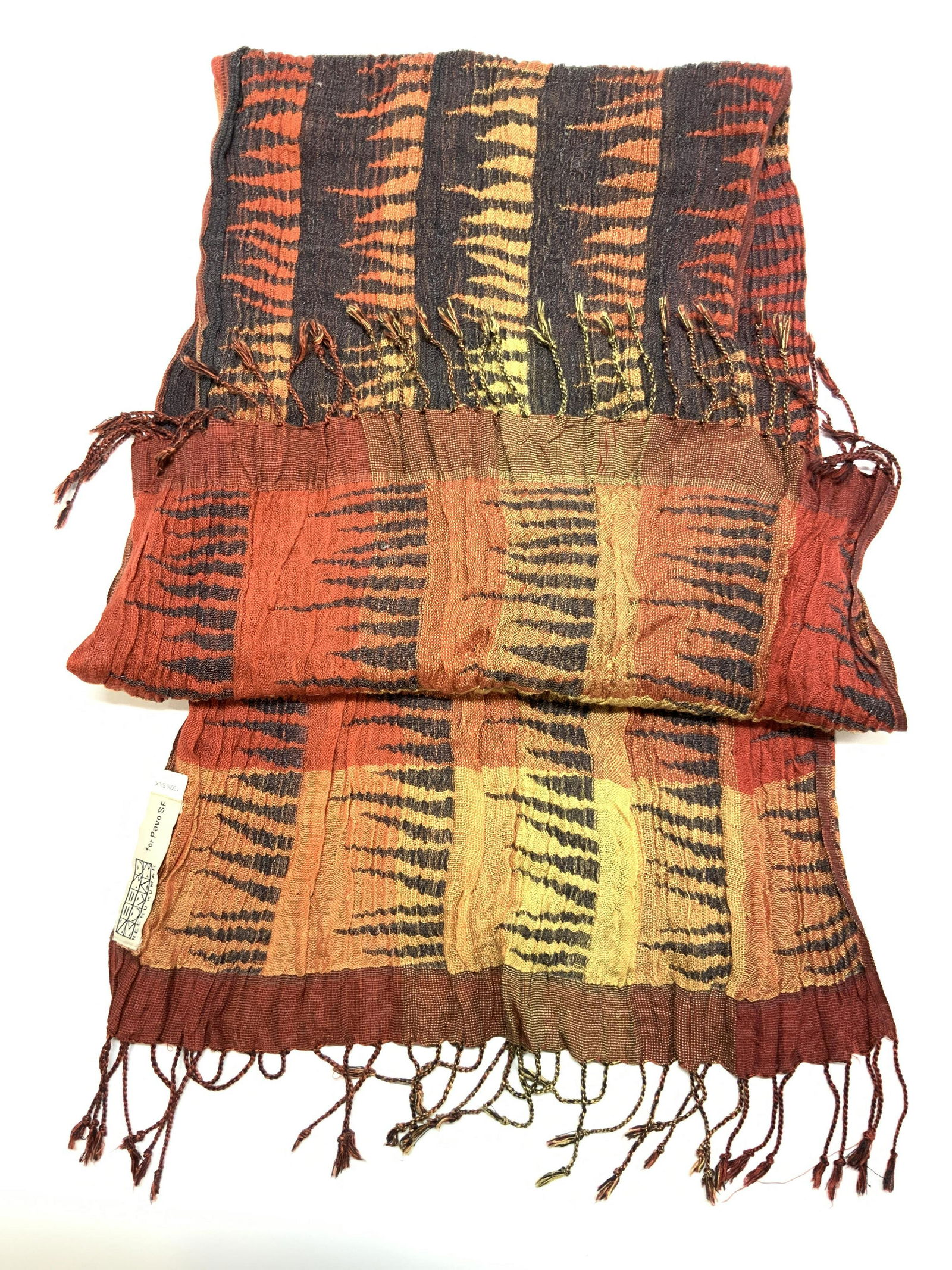 Neeru Kumar Reversible Red & Orange Silk Scarf (1 of 6)