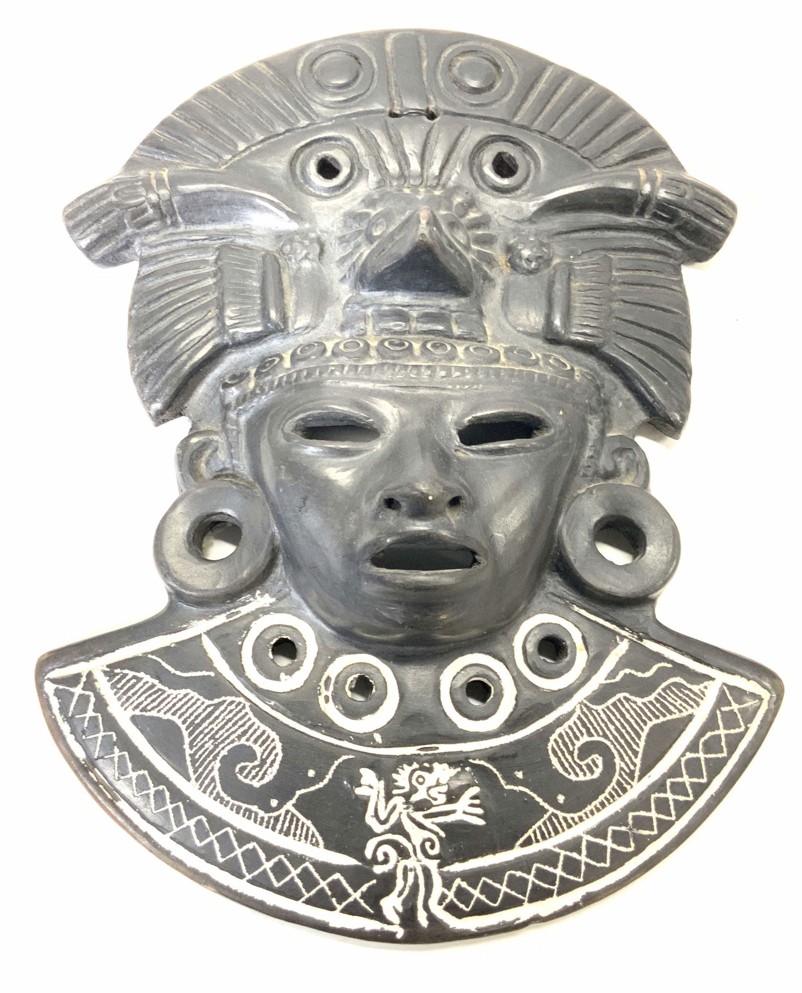 Vintage Mayan Ceramic Mask Wall Art (1 of 5)