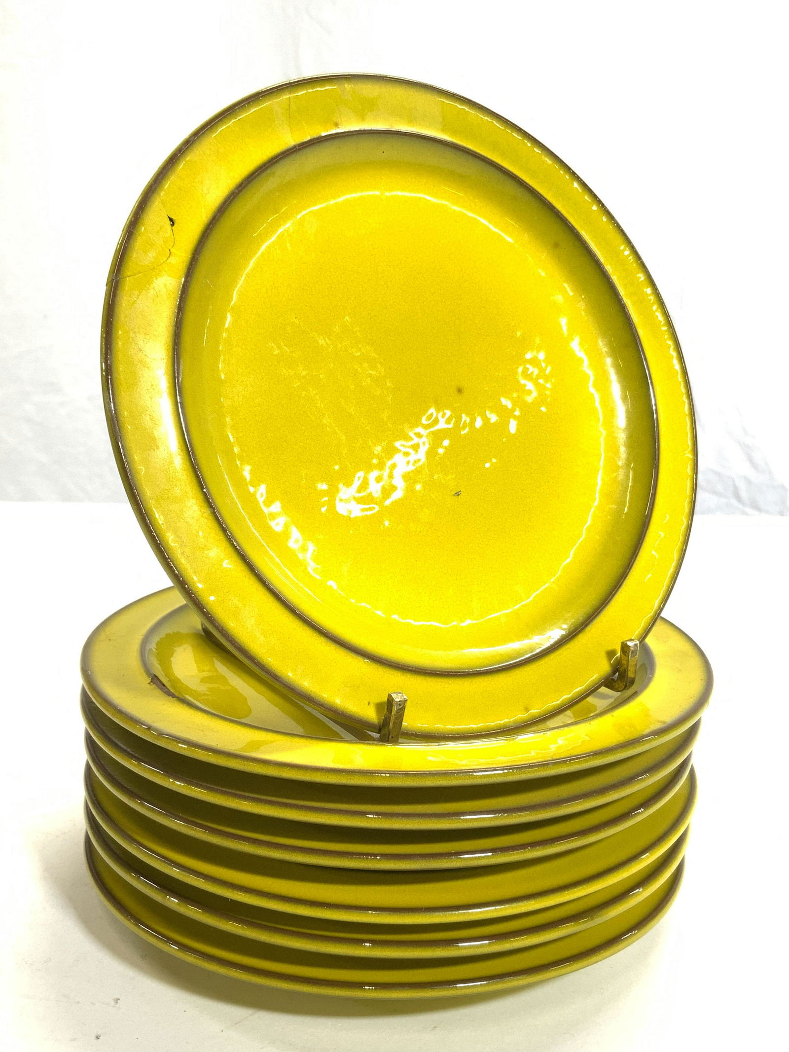 Set 10 ARZBERG Vintage Ceramic Plates Yellow (1 of 8)