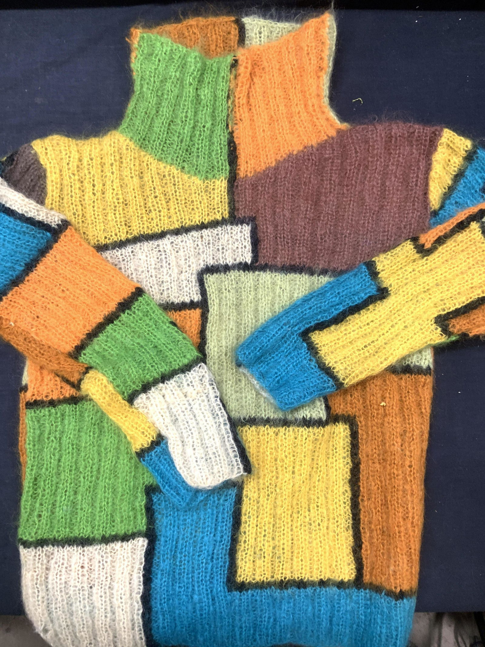 Mid century Hand Knit Mohair/ Wool Sweater (1 of 6)