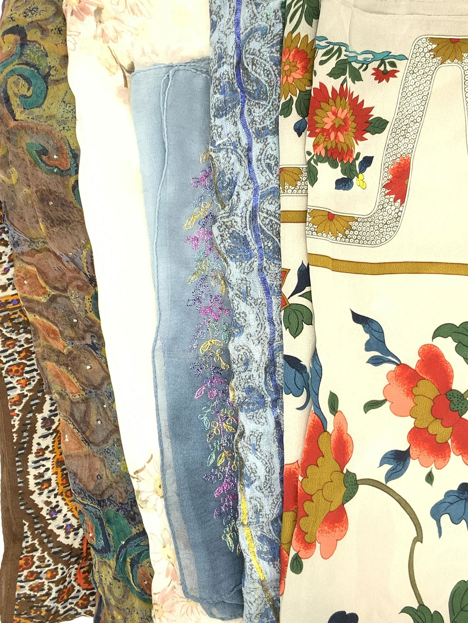 Silk Scarf & Assorted Scarves Lot of 6 (1 of 11)