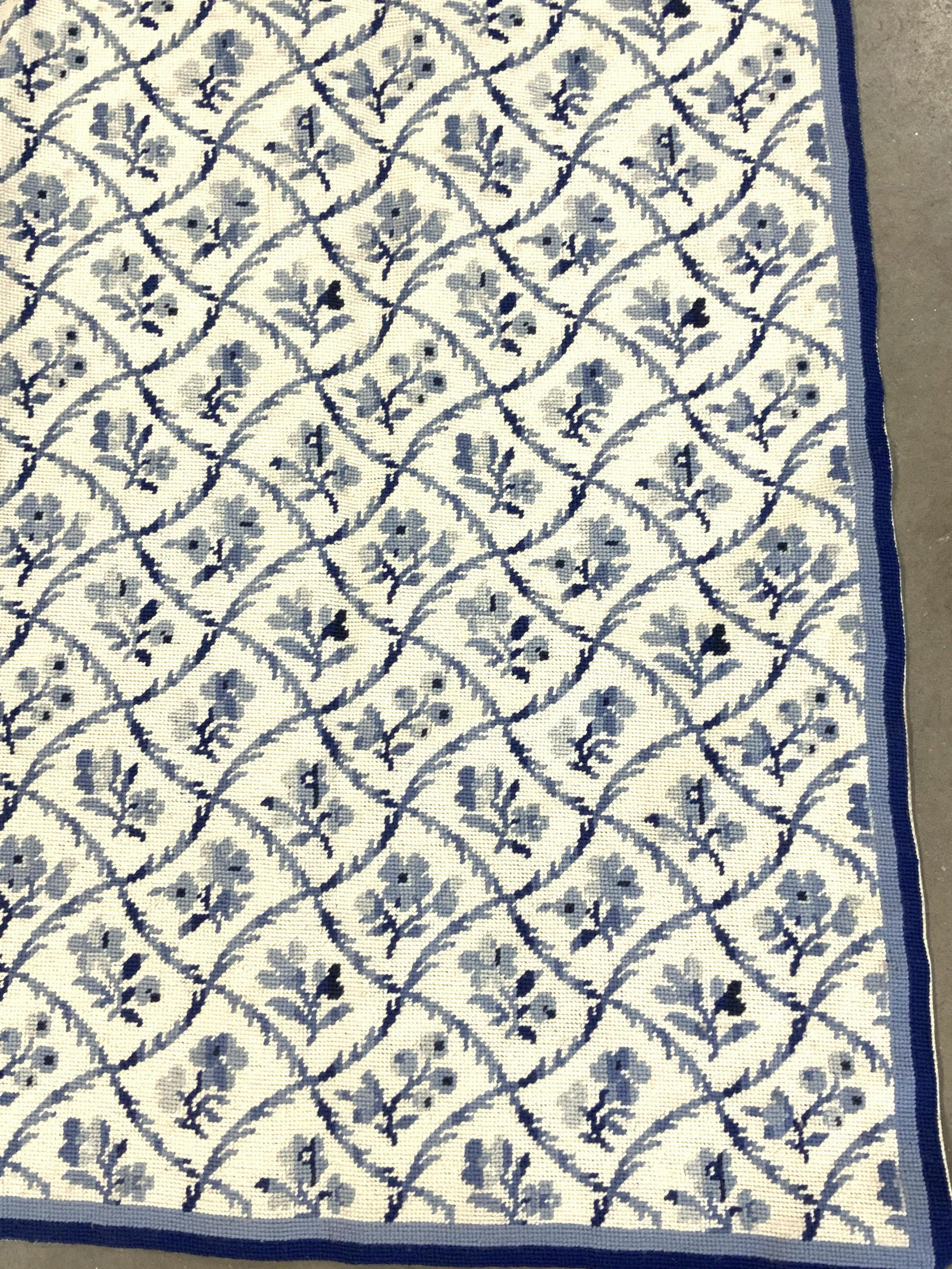 Handmade Wool Needlepoint Area Rug (1 of 6)