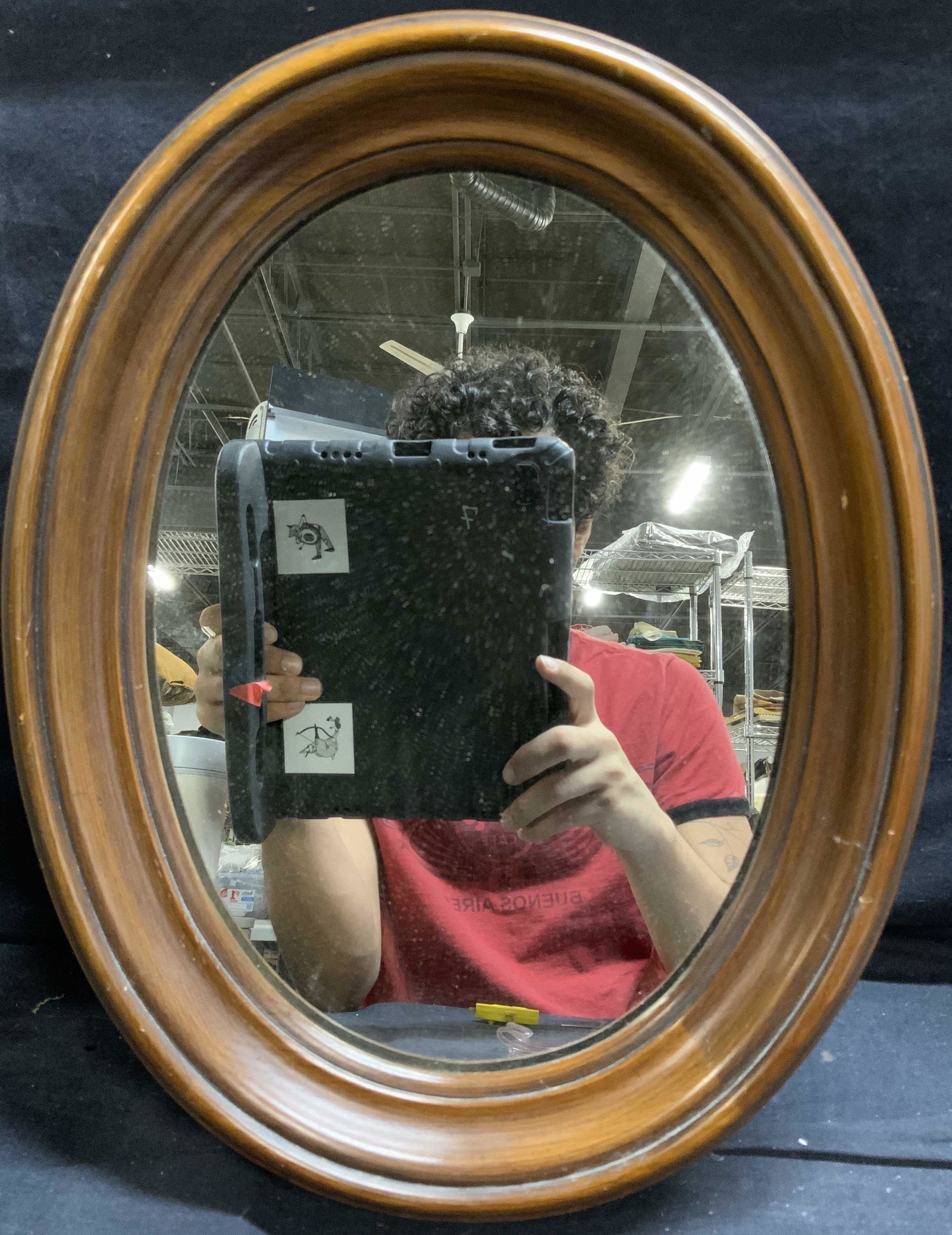 Small Vintage Oval Shaped Mirror (1 of 3)