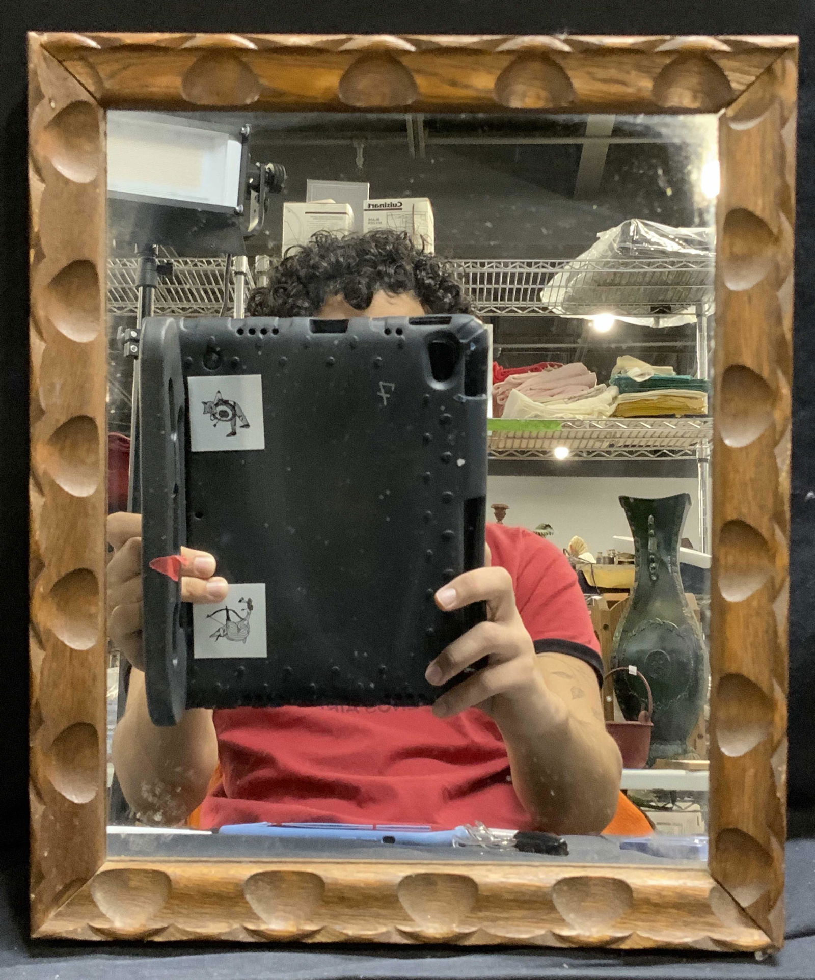 Folk Art Style Wood Wall Mirror (1 of 4)