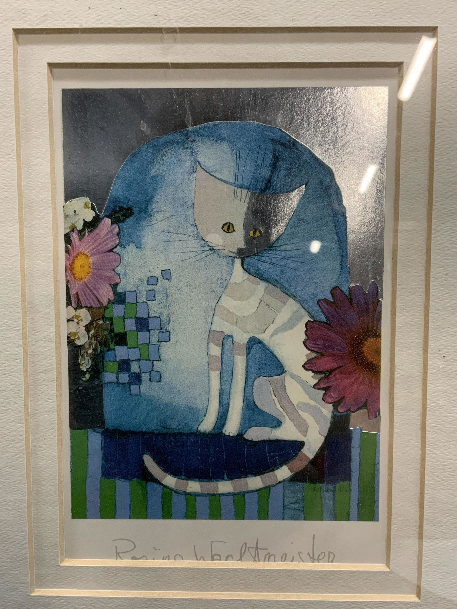 ROSINA WACHTMEISTER Due Foil Cat Lithograph (1 of 7)