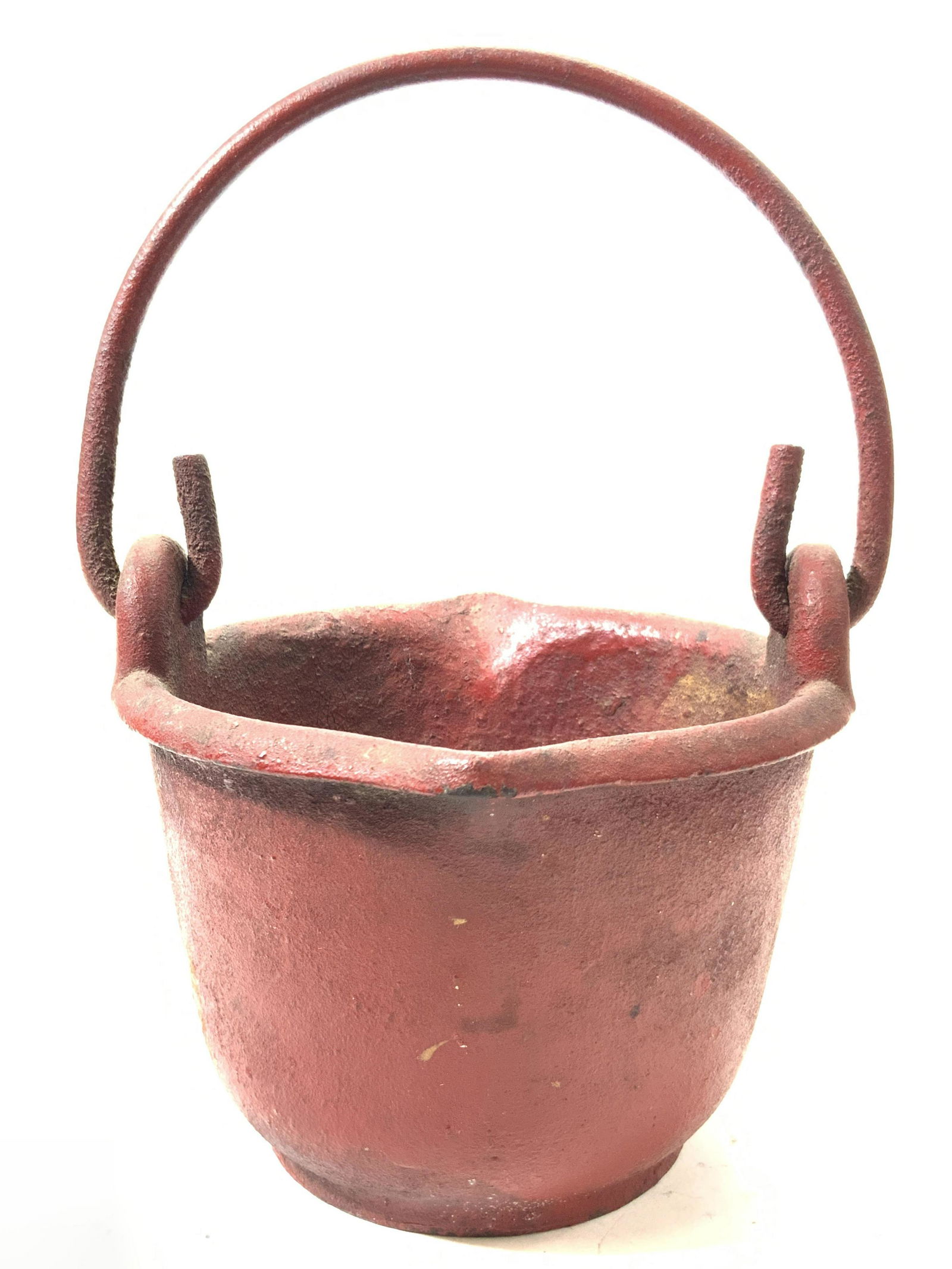 Vintage Cast Iron Red Painted Bucket (1 of 7)