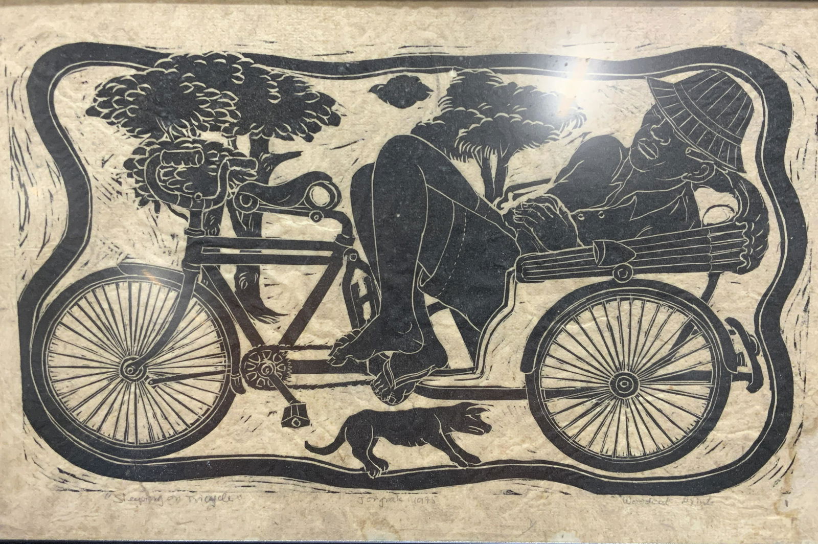 JONGRAK Signed Vintage Woodblock Print (1 of 7)