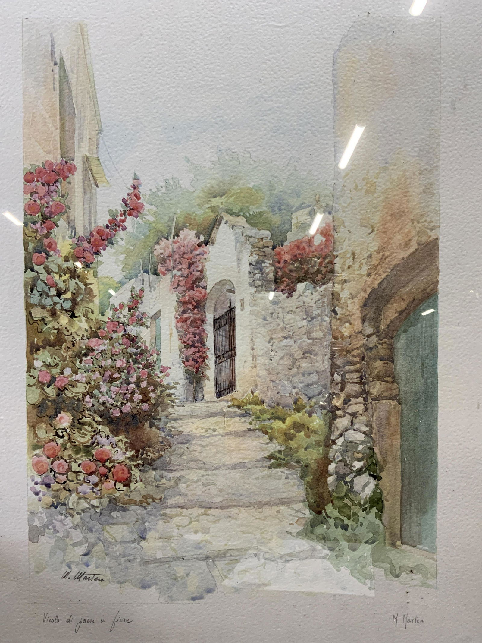 M MARTEN Signed Lithograph of Watercolor (1 of 8)