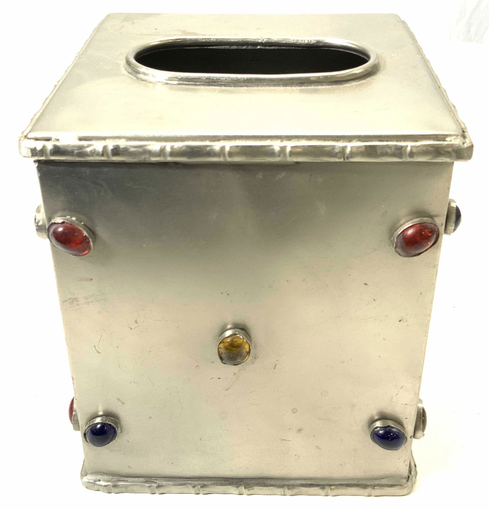 White Metal & Cabochon Tissue Box Cover (1 of 7)