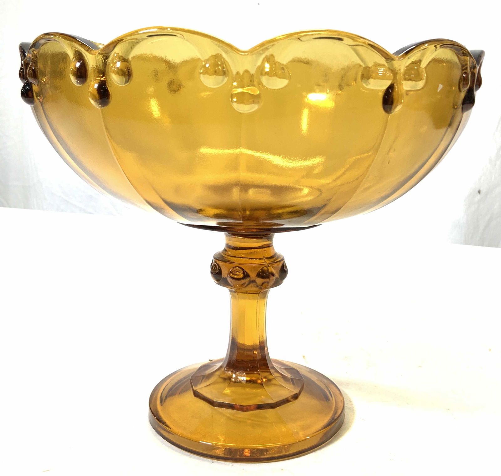 Vintage Amber Toned Footed Bowl (1 of 6)