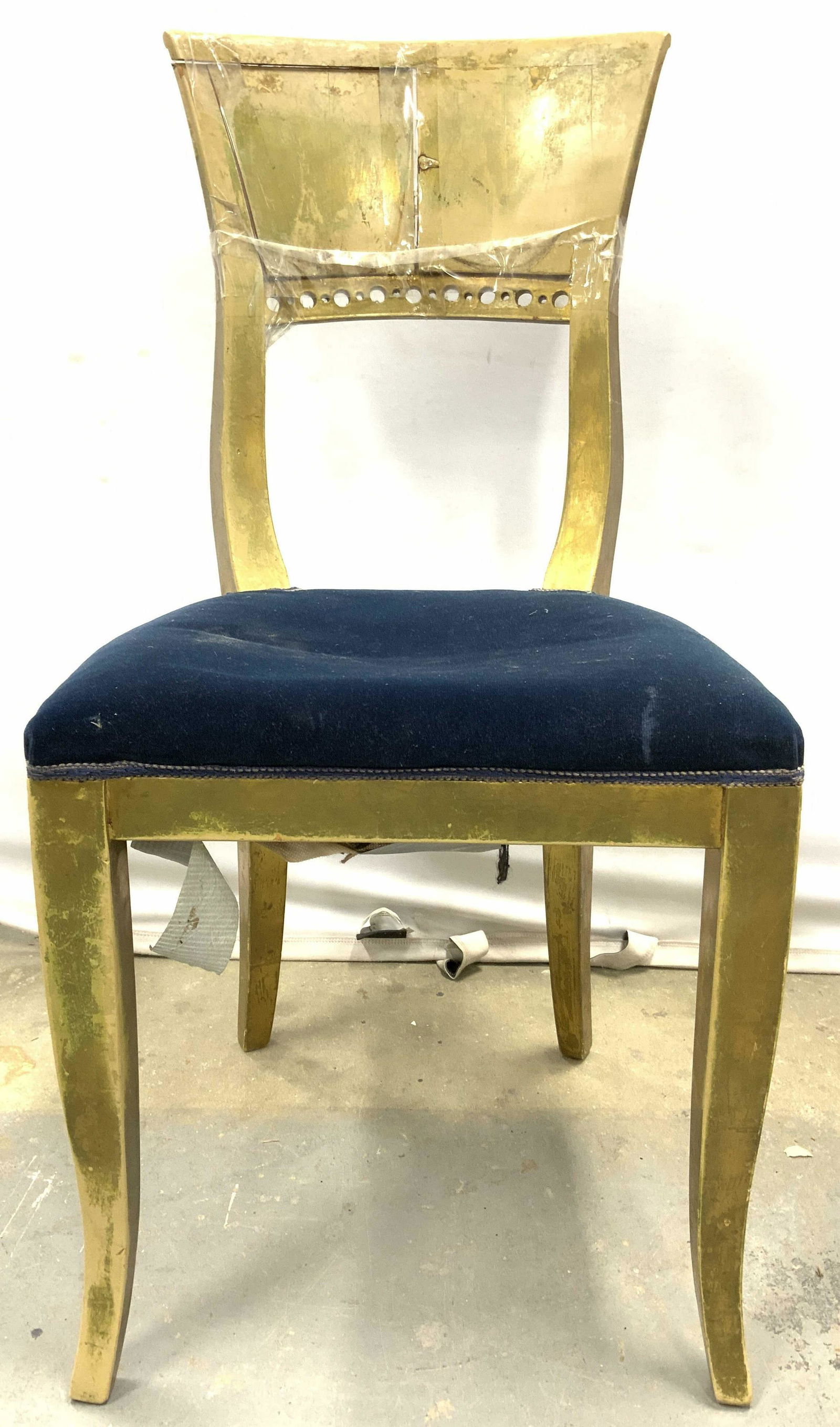 Vntg Wooden Side Chair W Upholstered Seat (1 of 8)