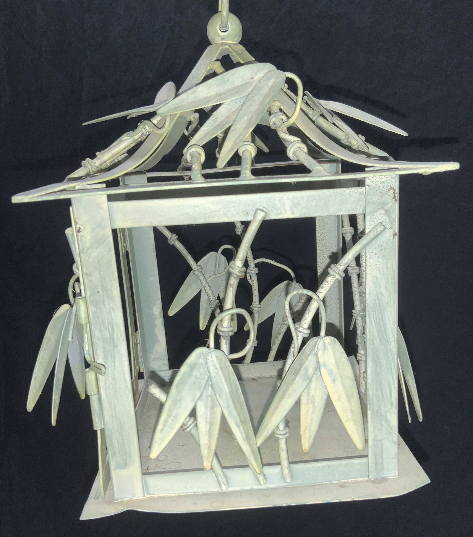 Painted Handing Metal Lantern Box w Door (1 of 6)