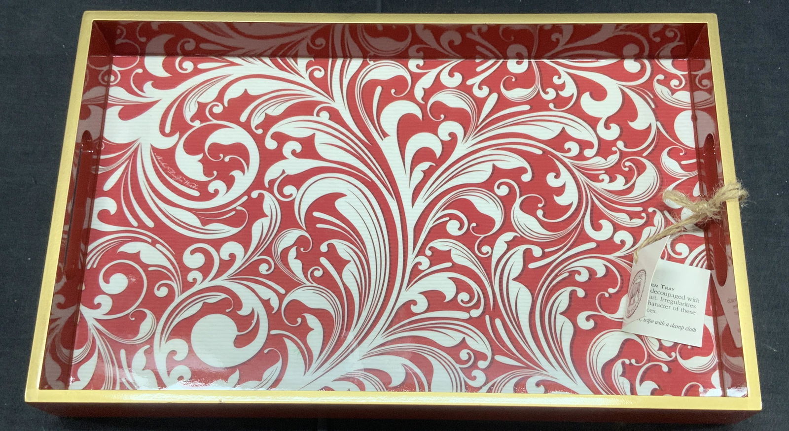 MICHEL Design Works Decoupage Wood Tray, NWT (1 of 5)