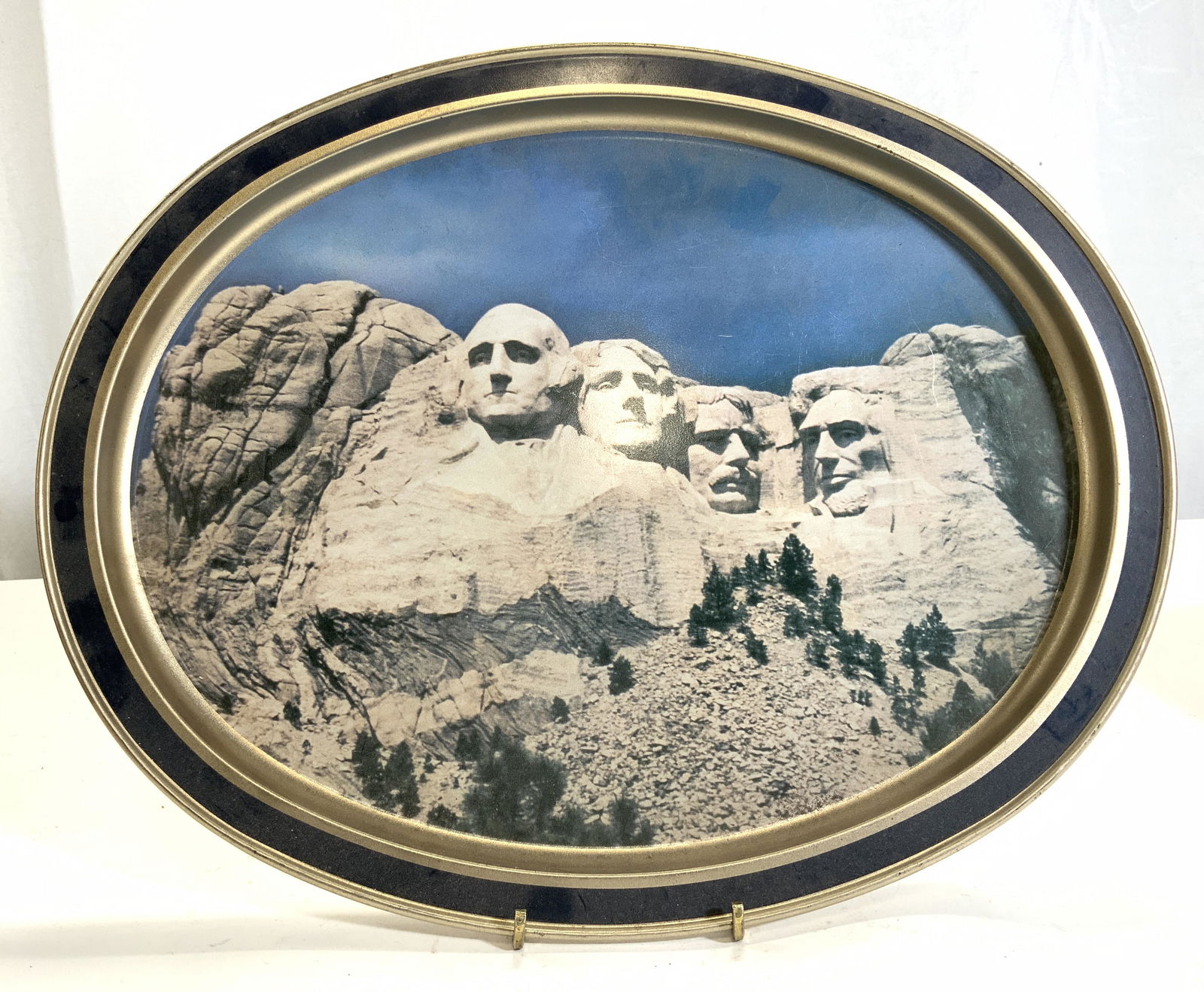 SUNSHINE BISCUITS Vtg Metal Mount Rushmore Platter (1 of 7)