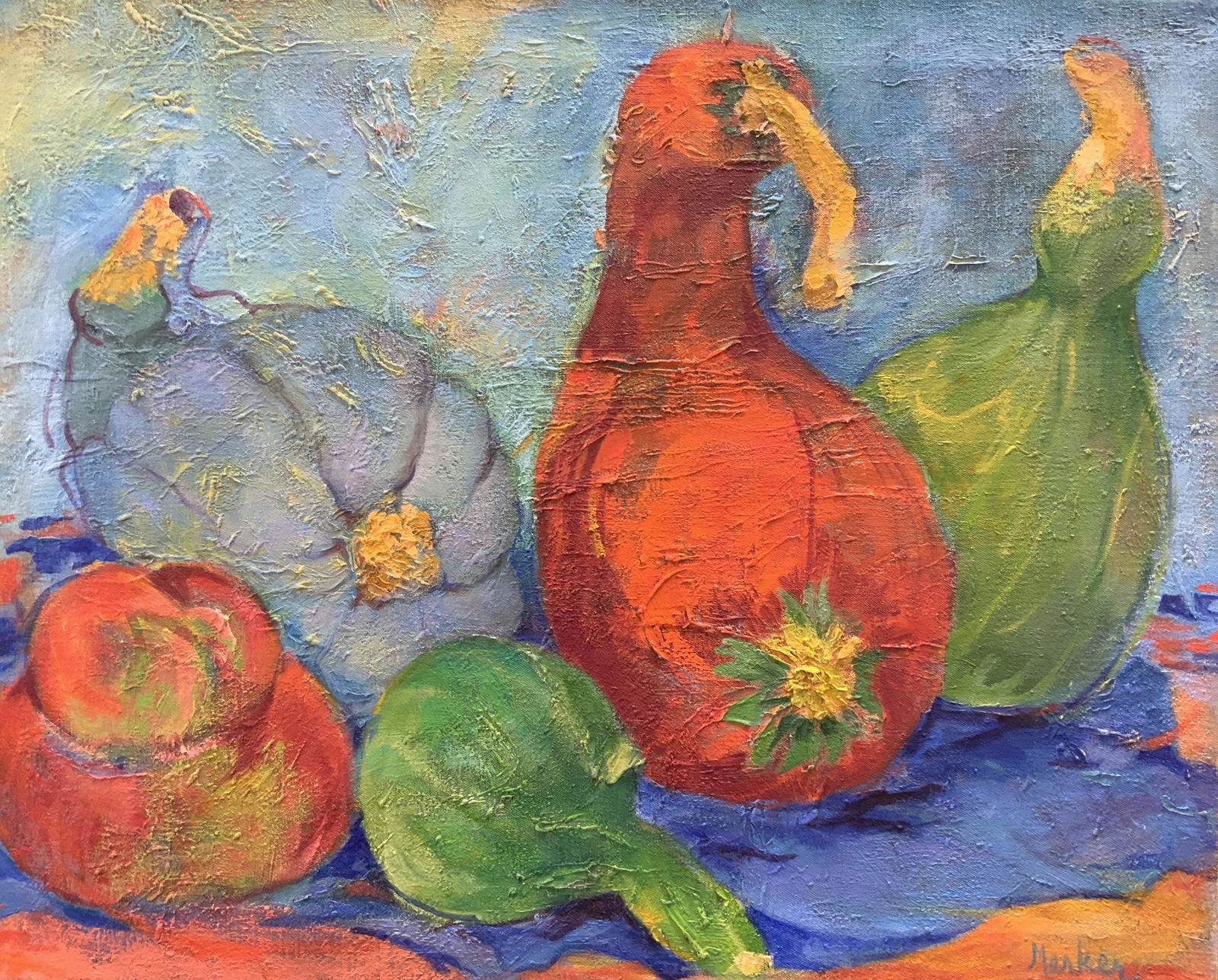 ALEXANDRA MERKER Signed Still Life Oil on Canvas (1 of 7)