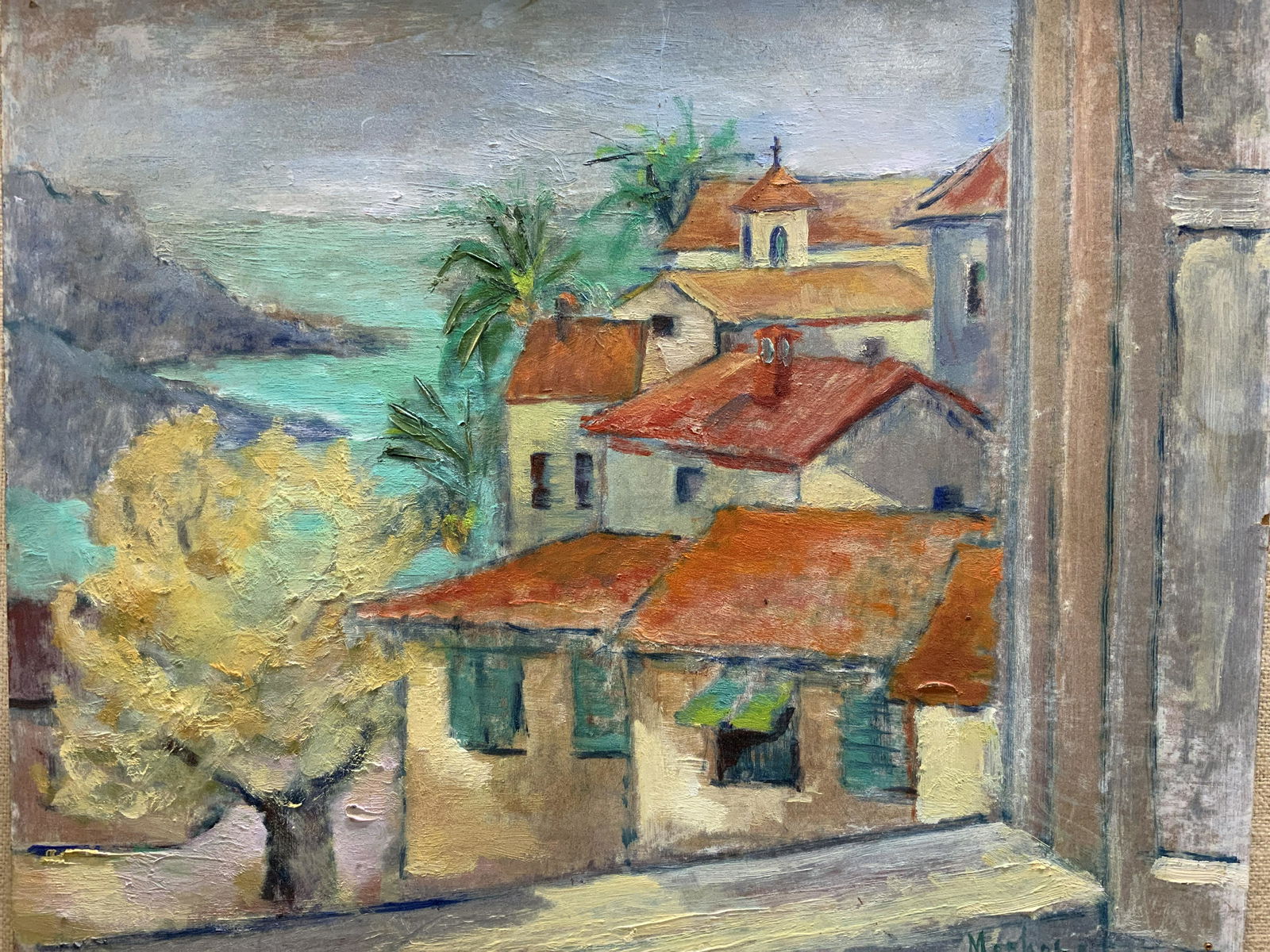 ALEXANDRA MERKER Signed Oil Coastal neighborhood (1 of 6)